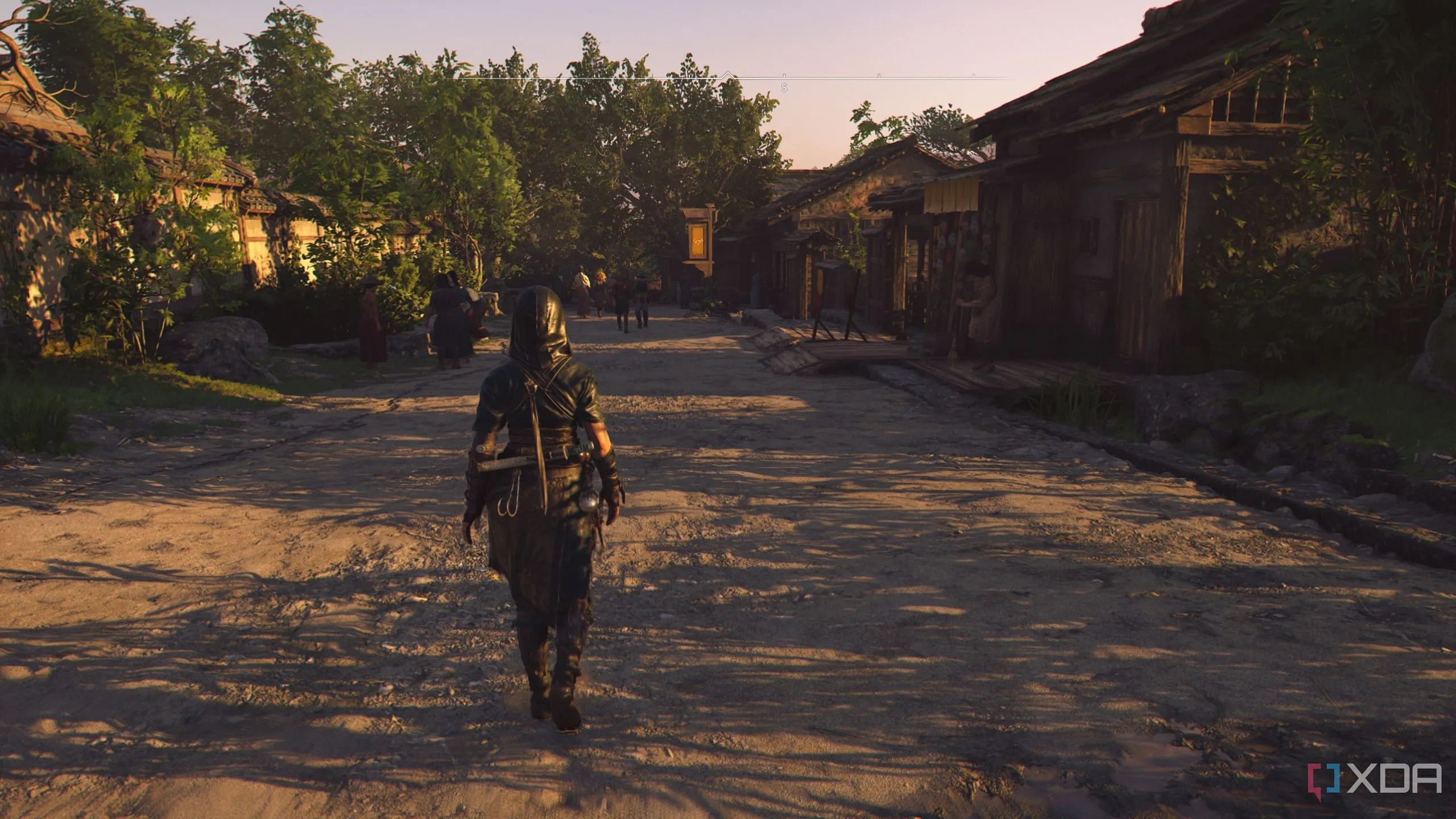 Hiệu ứng ánh sáng và quần áo ướt chân thực của nhân vật trong Assassin's Creed Shadows dưới mưa