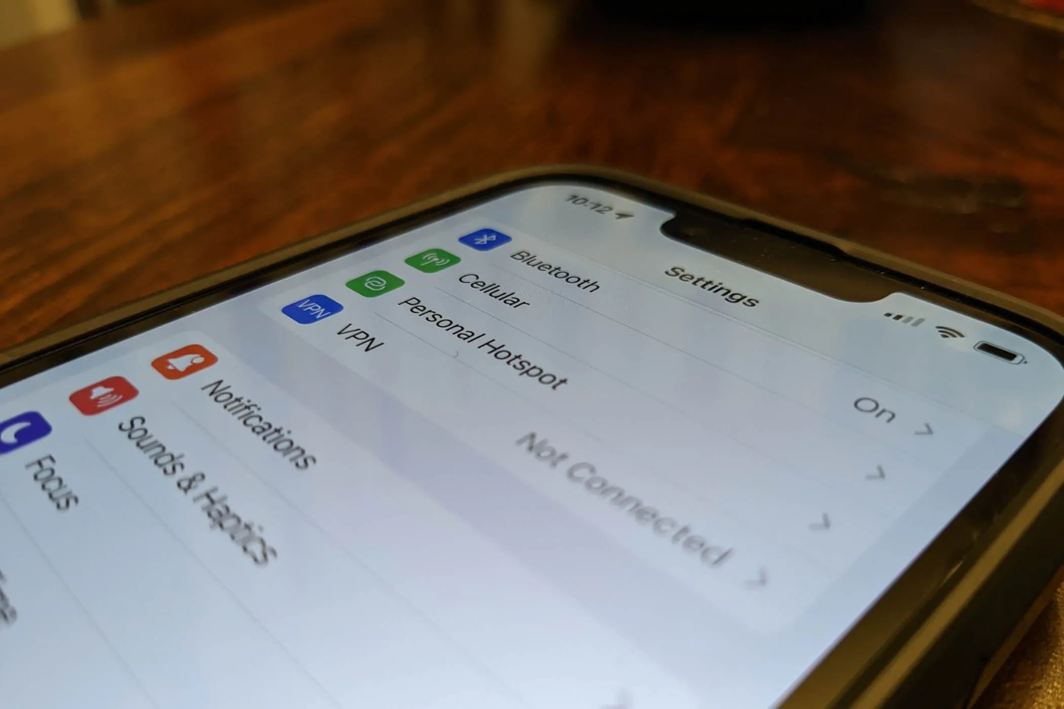 Hình ảnh cận cảnh tùy chọn Điểm truy cập cá nhân trên iPhone