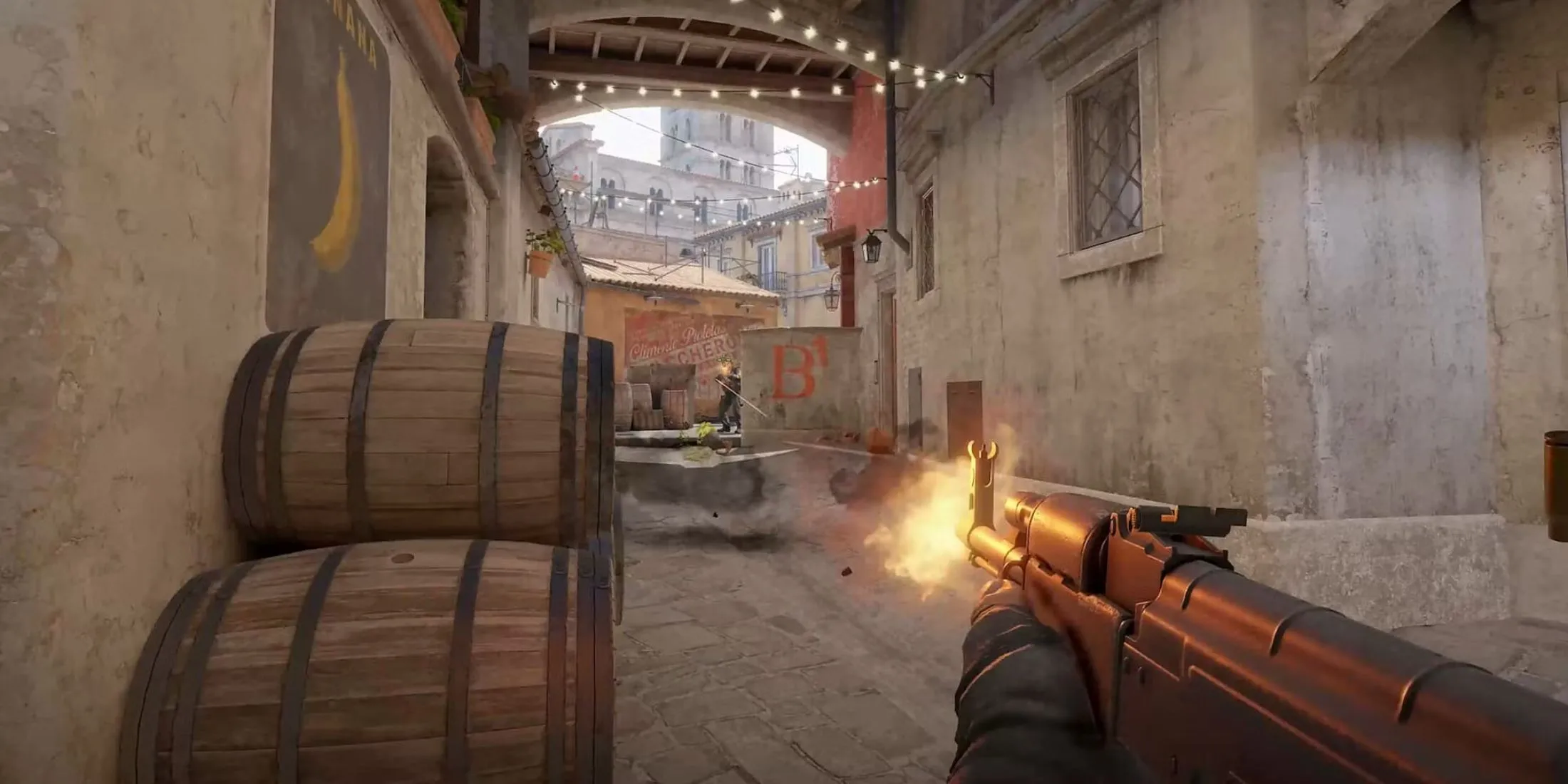 Hình ảnh cận cảnh vũ khí AK-47 trong Counter-Strike 2, minh họa yêu cầu cấu hình không quá cao của trò chơi