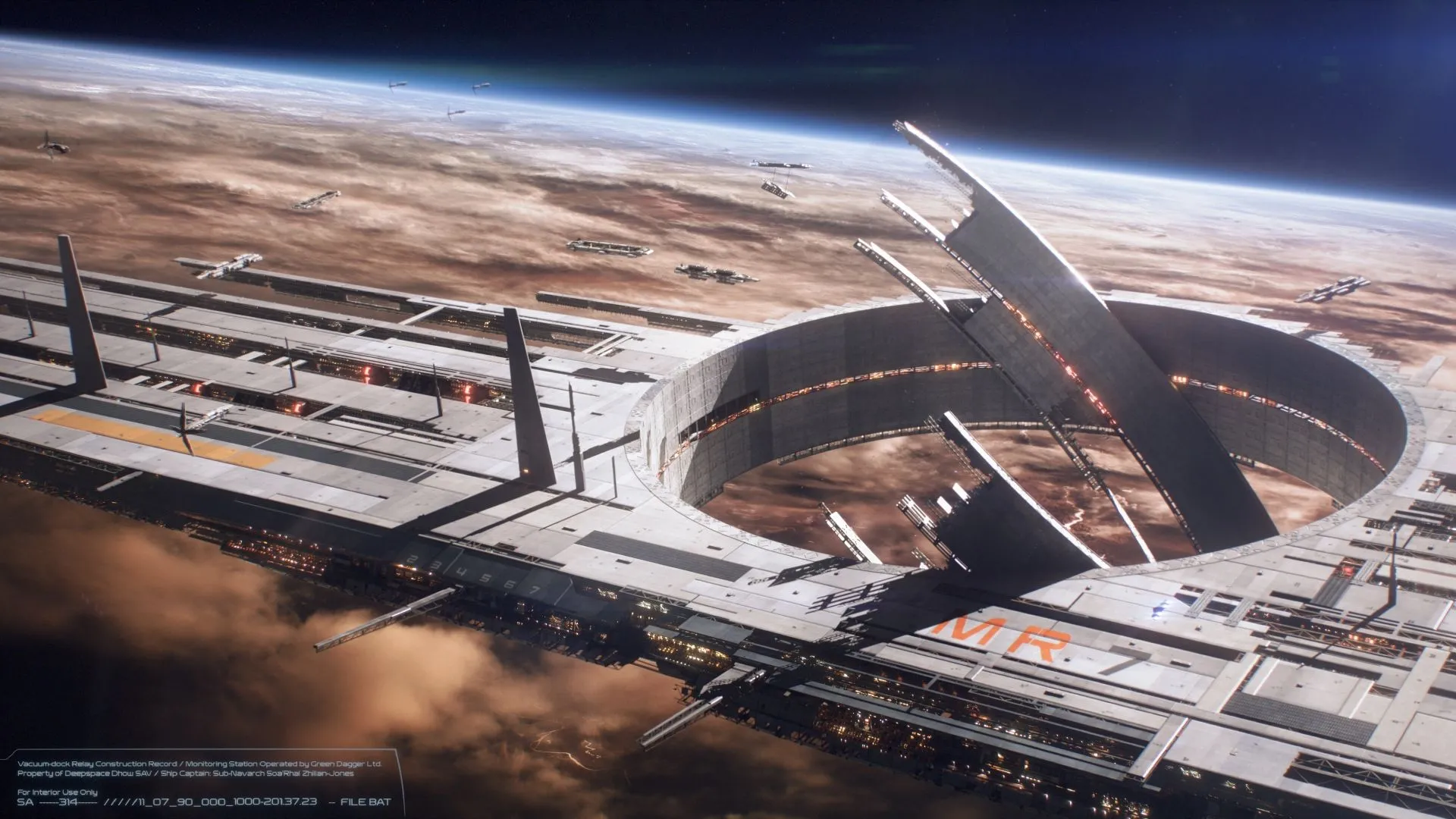Hình ảnh concept art từ N7 Day 2022 cho thấy một công trình giống Mass Relay hoặc trạm không gian, ám chỉ tầm quan trọng của công nghệ dịch chuyển này trong Mass Effect mới.