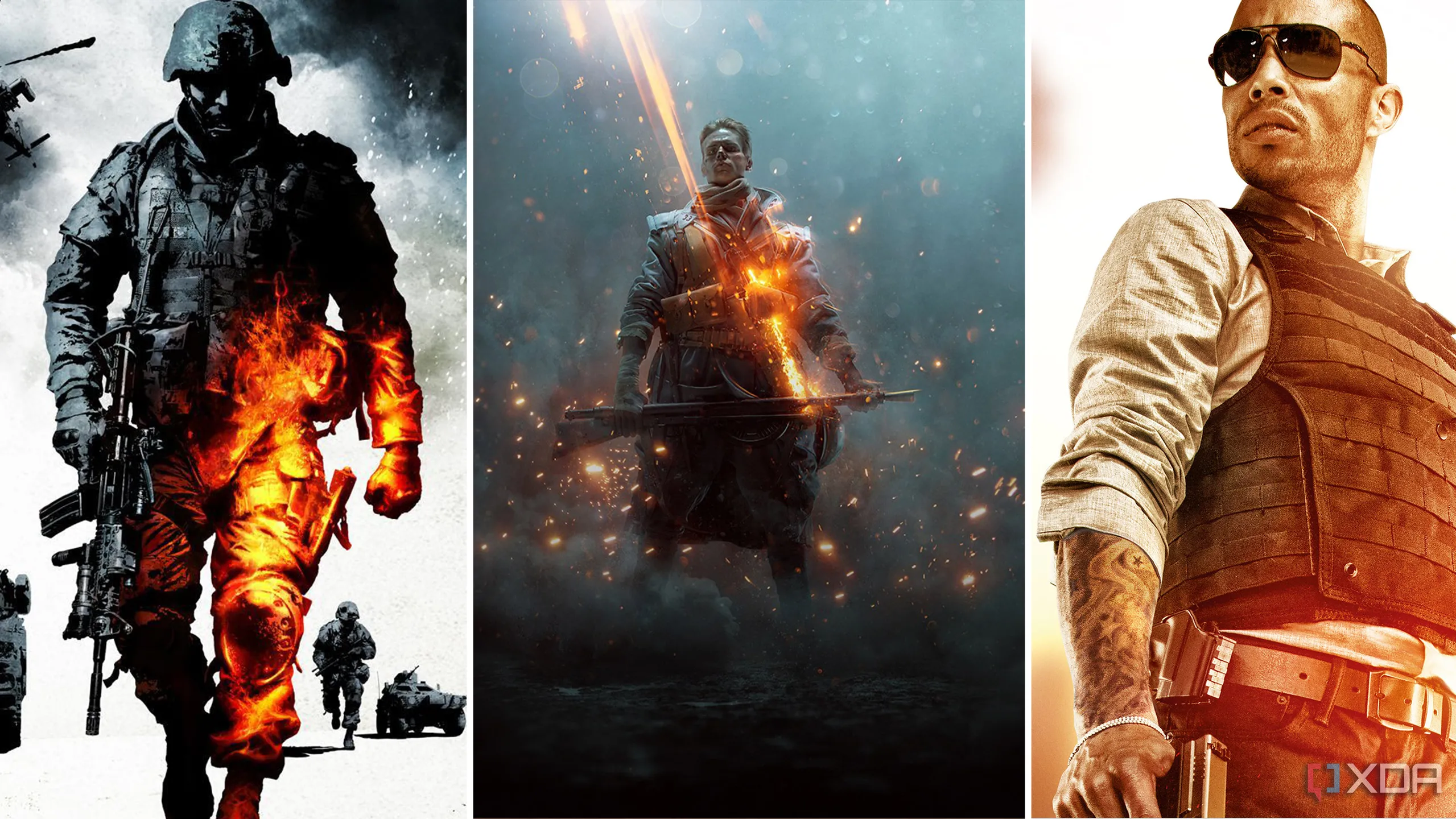 Hình ảnh đặc trưng của dòng game Battlefield, với các chiến binh trong bối cảnh chiến trường khốc liệt, tượng trưng cho dự án game lớn của EA cạnh tranh trên thị trường.