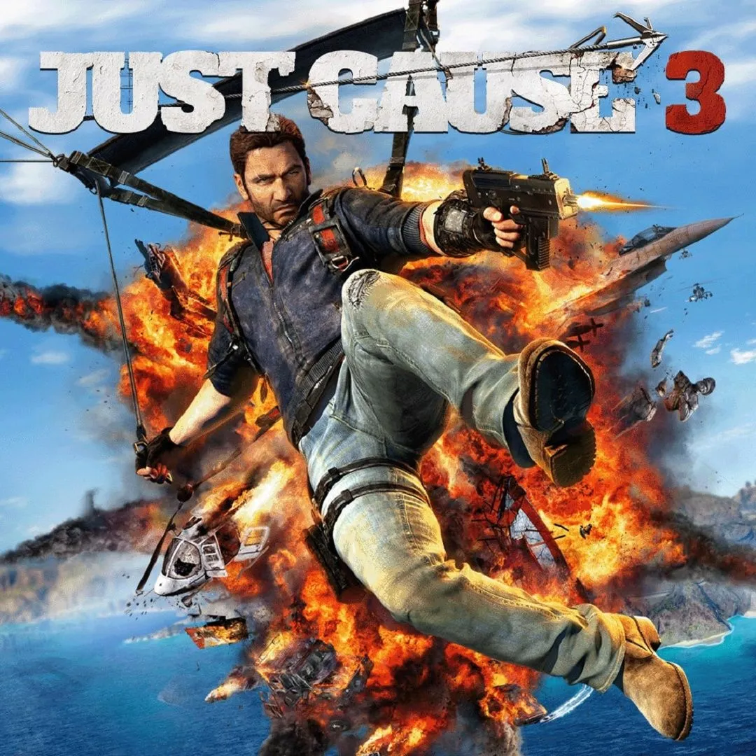 Hình ảnh game Just Cause 3, tượng trưng cho sự hỗn loạn và phá hủy không giới hạn.