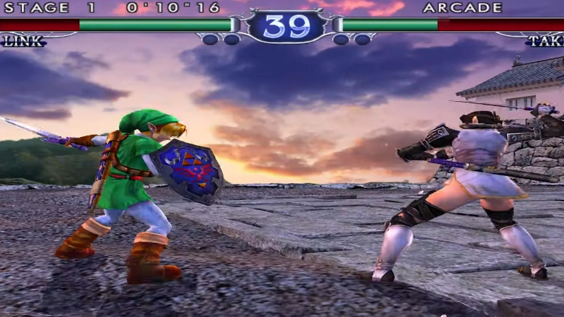 Hình ảnh gameplay của game đối kháng Soulcalibur 2, minh họa trải nghiệm chơi trực tuyến