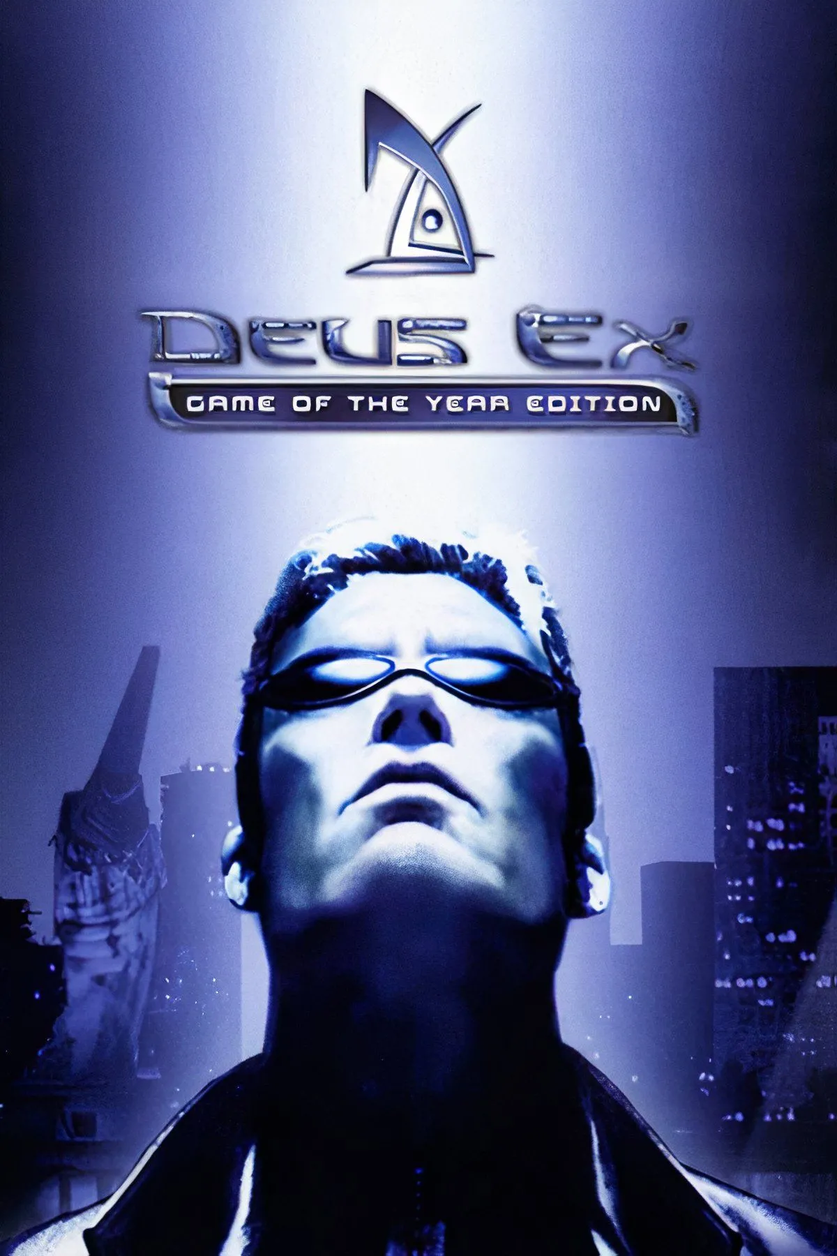 Hình ảnh gameplay đặc trưng của Deus Ex năm 2000, thể hiện không khí cyberpunk