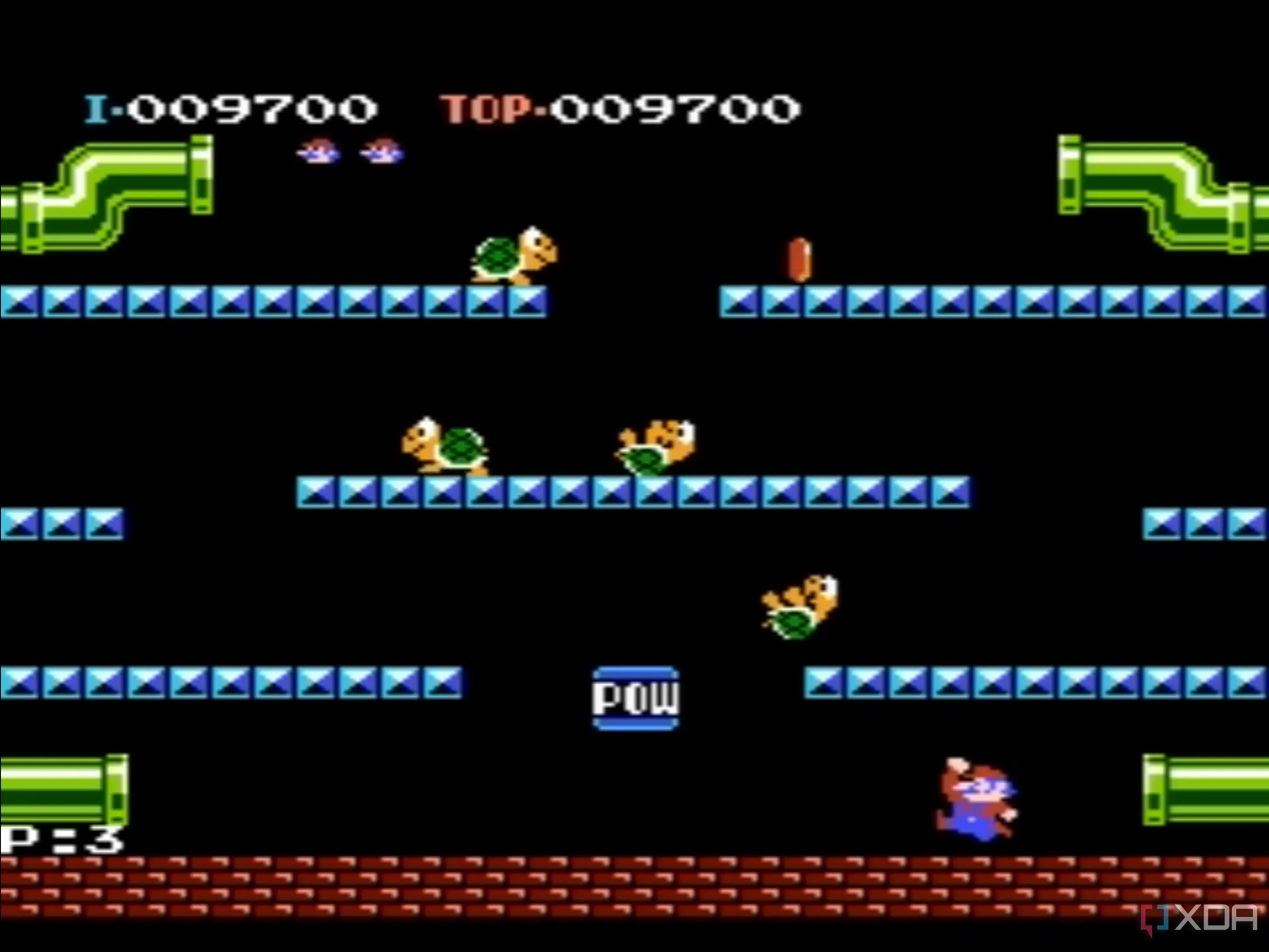Hình ảnh gameplay Mario Bros. (Classic Series) trên NES, phiên bản cải tiến độc quyền tại châu Âu
