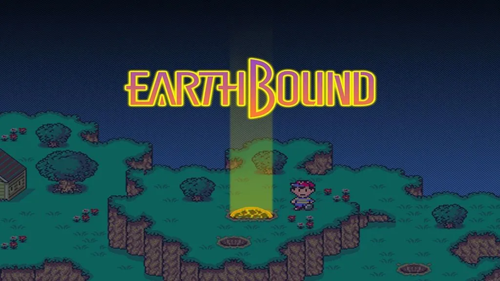Hình ảnh logo của tựa game kinh điển Earthbound, đại diện cho những tác phẩm game độc đáo và đầy sáng tạo của con người.