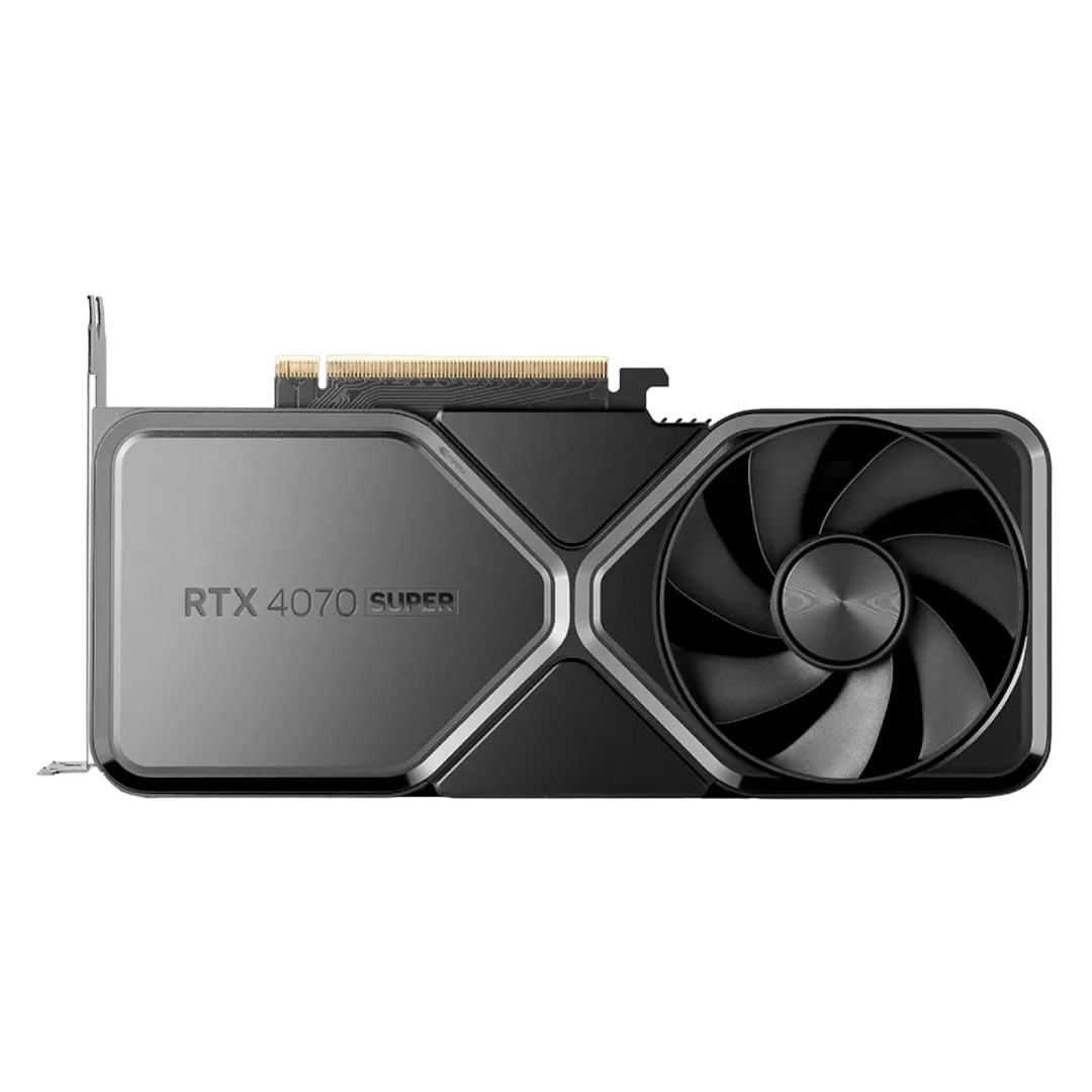 Hình ảnh mặt sau của card đồ họa NVIDIA GeForce RTX 4070 Super Founders Edition