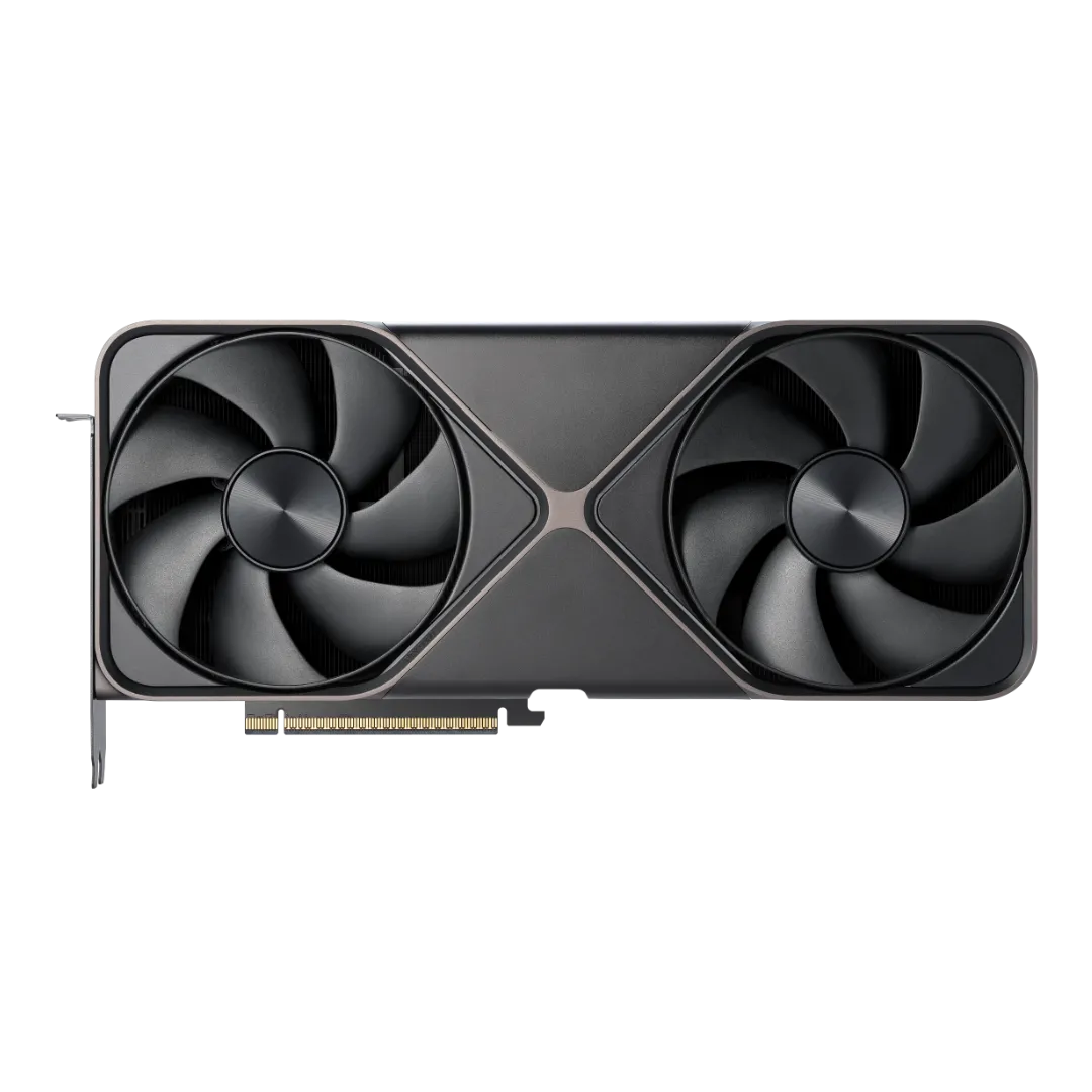Hình ảnh mặt trước card đồ họa Nvidia GeForce RTX 5080, đại diện cho hiệu năng 4K với giá trị tối ưu.