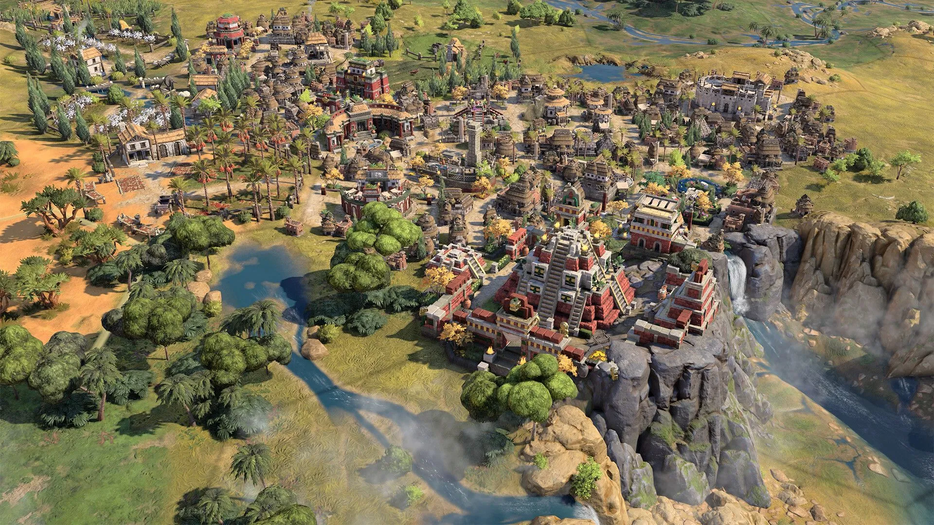 Hình ảnh nghệ thuật Sid Meier's Civilization VII, sự kết hợp giữa kiến trúc cổ điển và tương lai