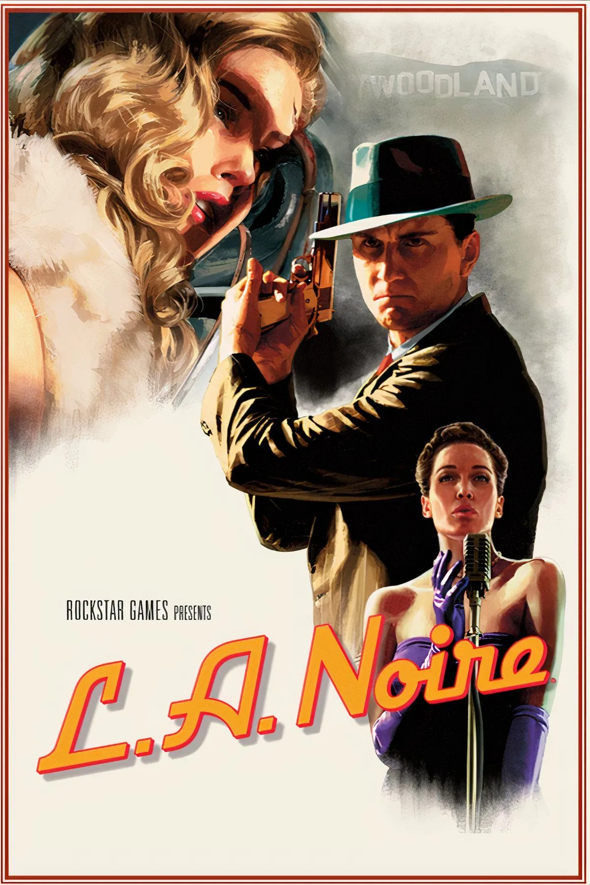 Hình ảnh nhân vật Cole Phelps trong L.A. Noire đang điều tra một hiện trường án mạng