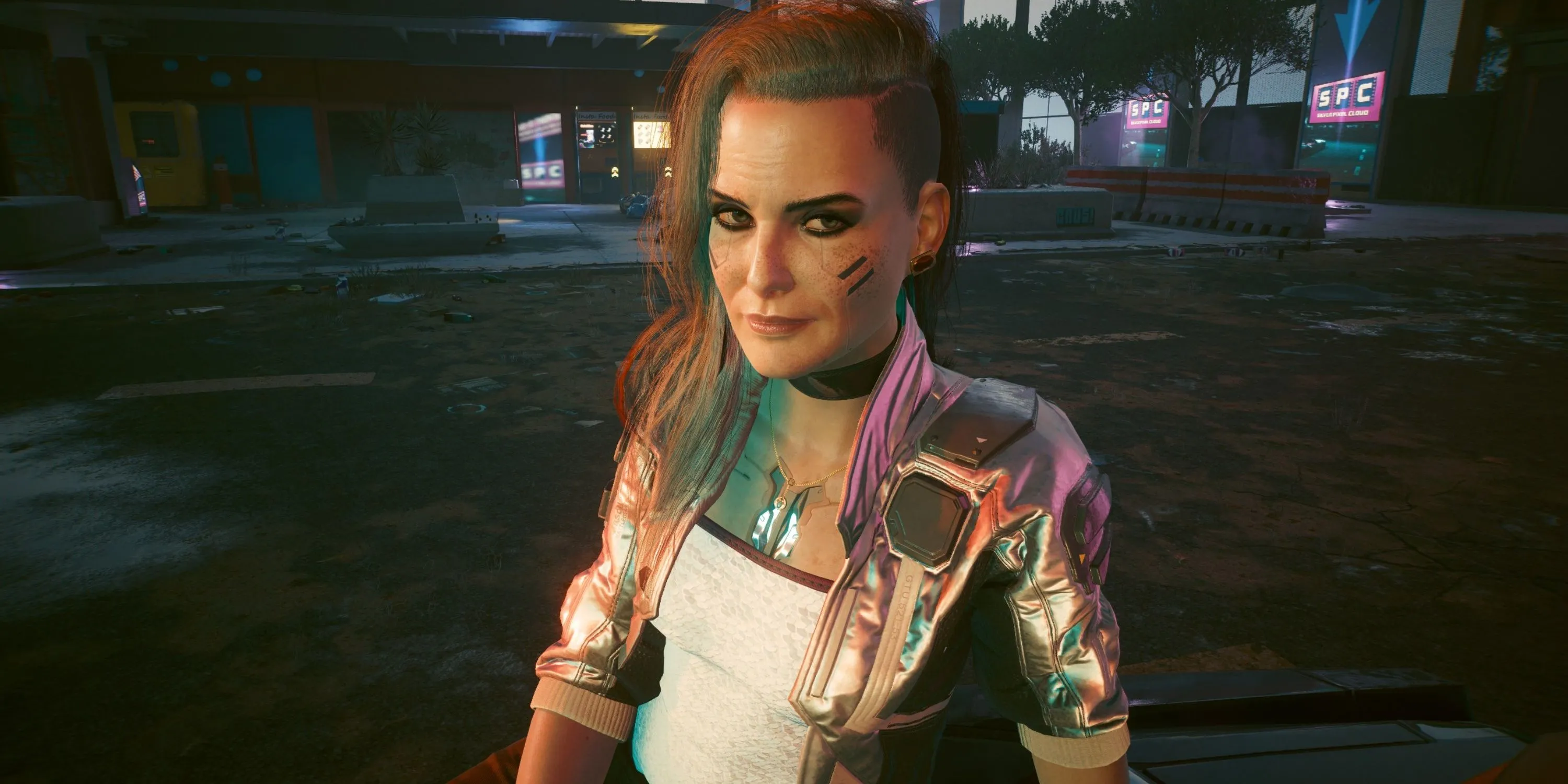 Hình ảnh nhân vật Rogue trong Cyberpunk 2077, một nhân vật quan trọng trong cốt truyện.