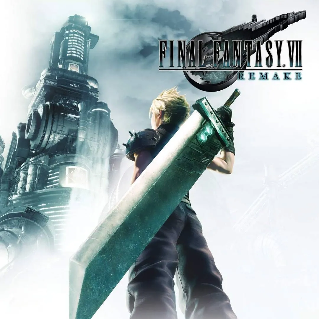 Hình ảnh sản phẩm của game Final Fantasy VII Remake, tập trung vào các nhân vật chính