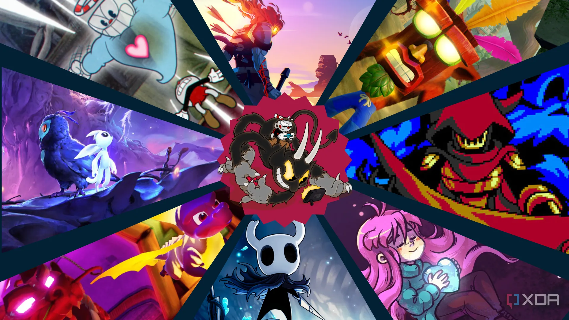 Hình ảnh tổng hợp các tựa game platformer nổi tiếng trên Steam, thể hiện sự phát triển của thể loại từ Prince of Persia trên DOS