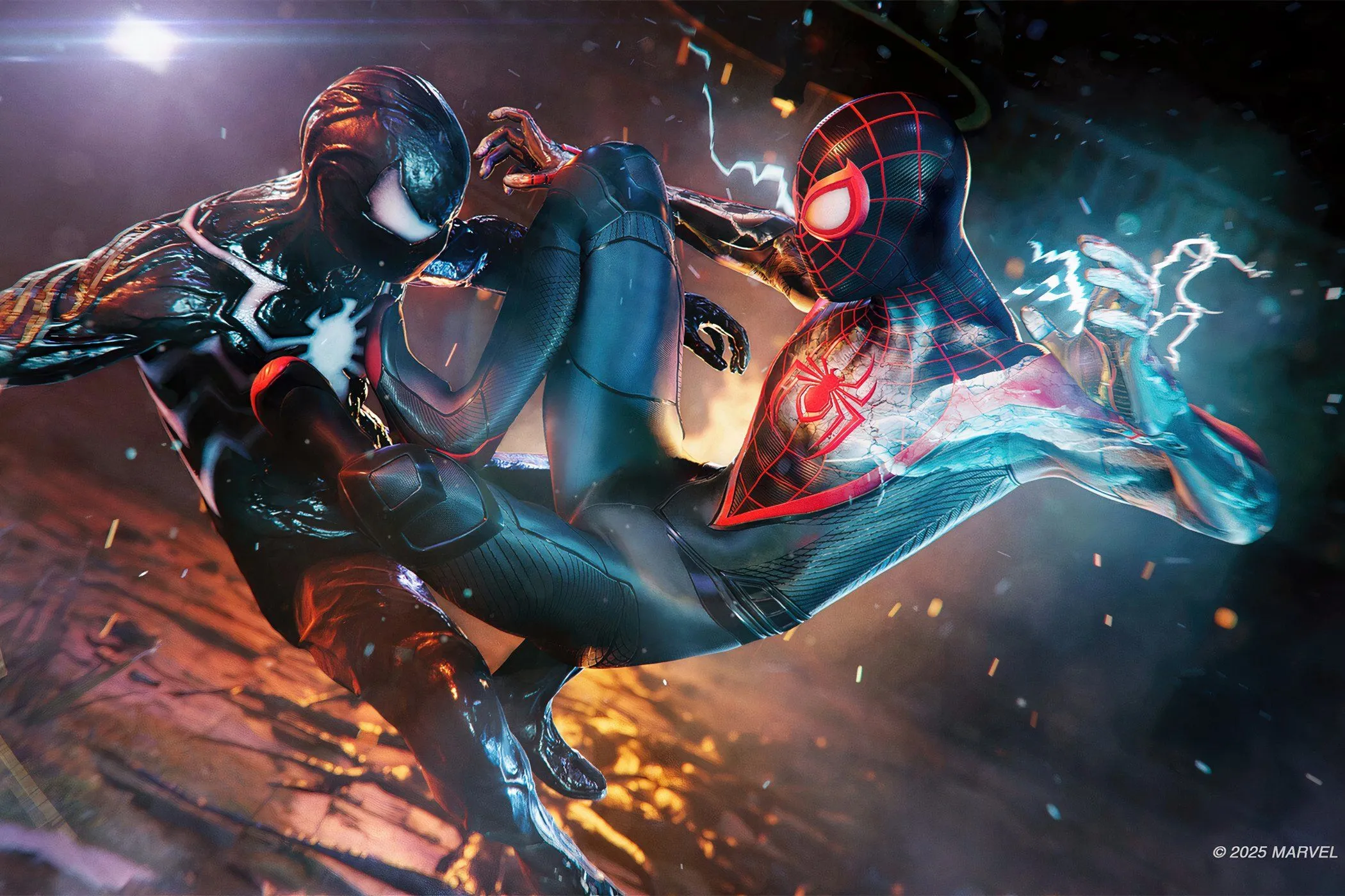 Hình ảnh từ Insomniac's Spider-Man 2, cho thấy Miles và Peter