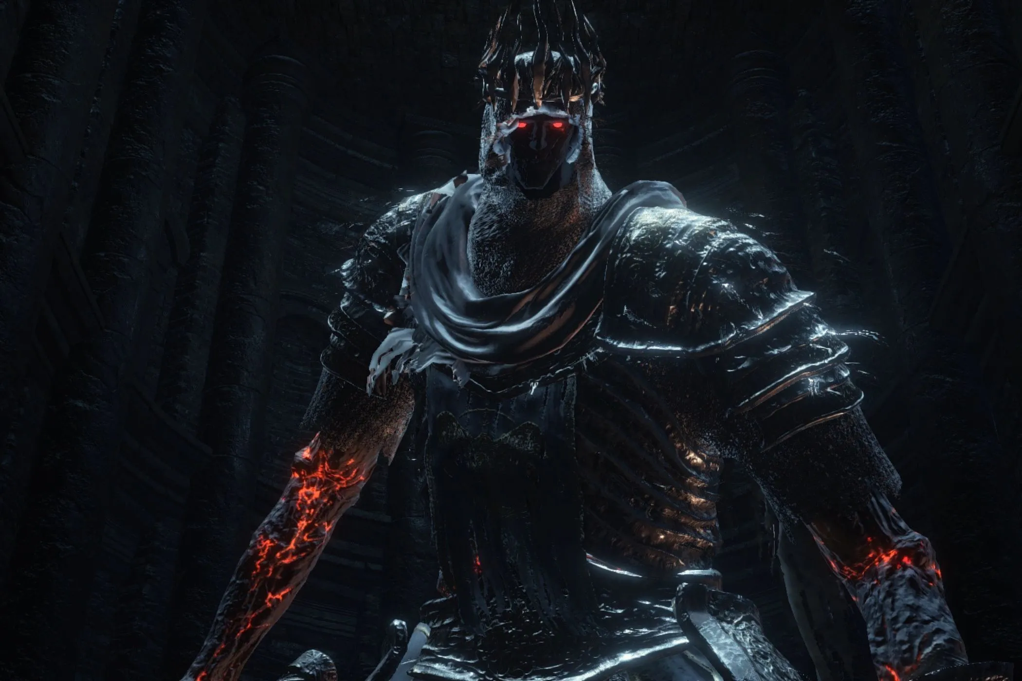 Hình ảnh Yhorm the Giant đứng uy nghi trong Dark Souls 3