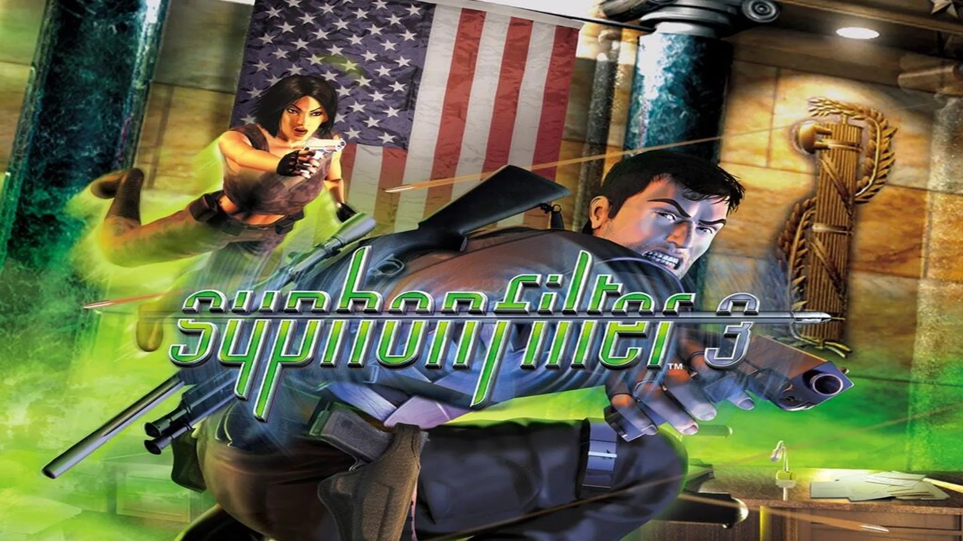 Hộp bìa đĩa game Syphon Filter 3 phiên bản gốc cho PS1 trước sự kiện 11/9