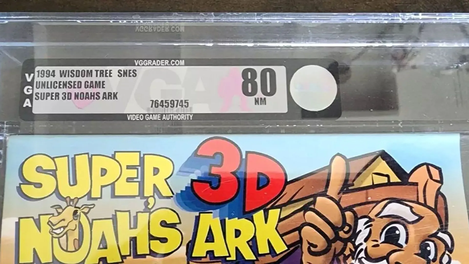 Hộp game Super Noah's Ark 3D bản gốc, được xem là vật phẩm sưu tầm quý giá