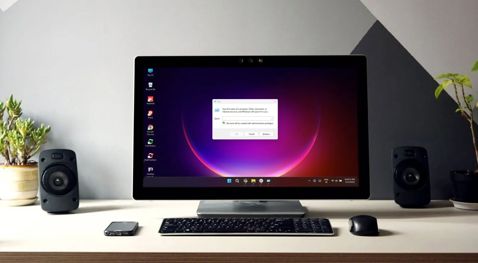 Hộp thoại Run Command trên Windows PC, cho phép truy cập nhanh các lệnh hệ thống