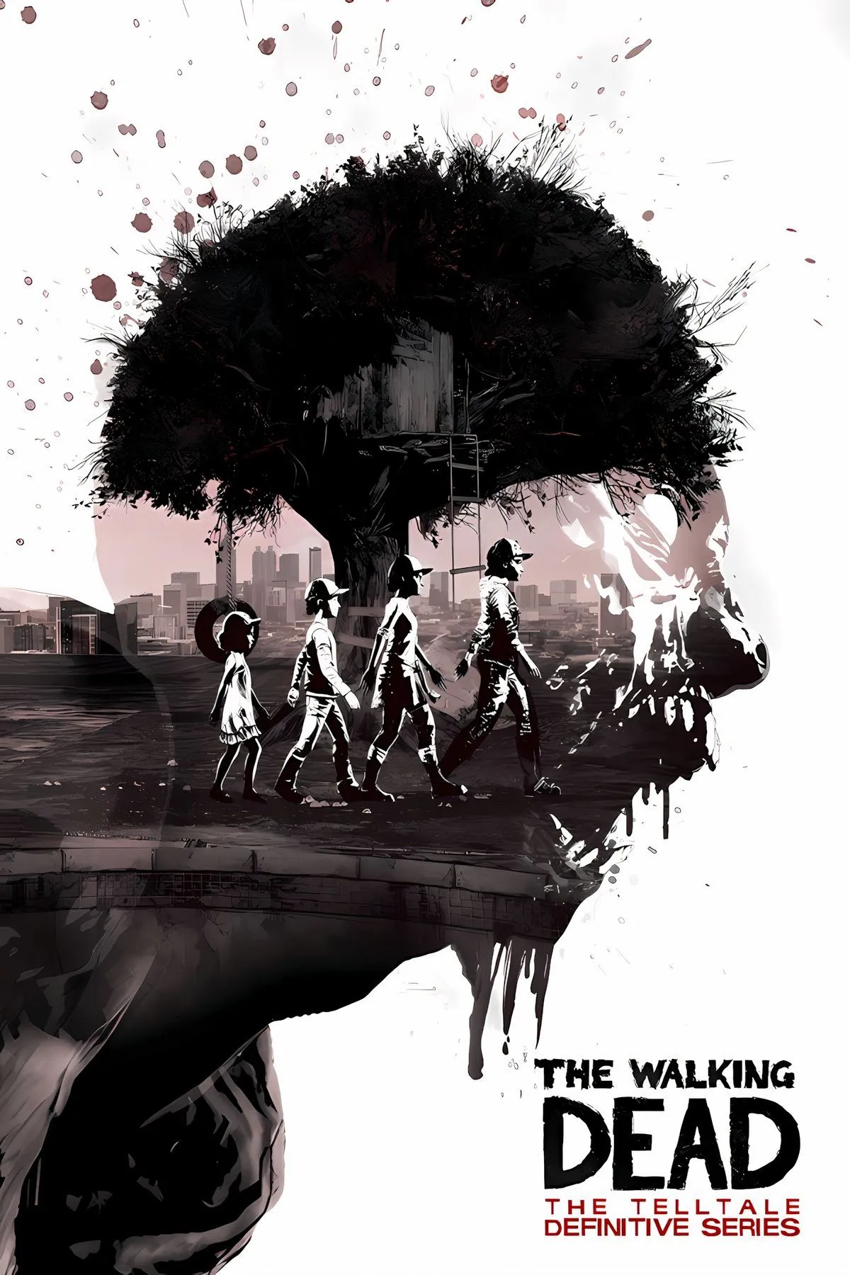 Lee Everett và Clementine trong The Walking Dead, tượng trưng cho lựa chọn đau lòng ở cuối mùa một.