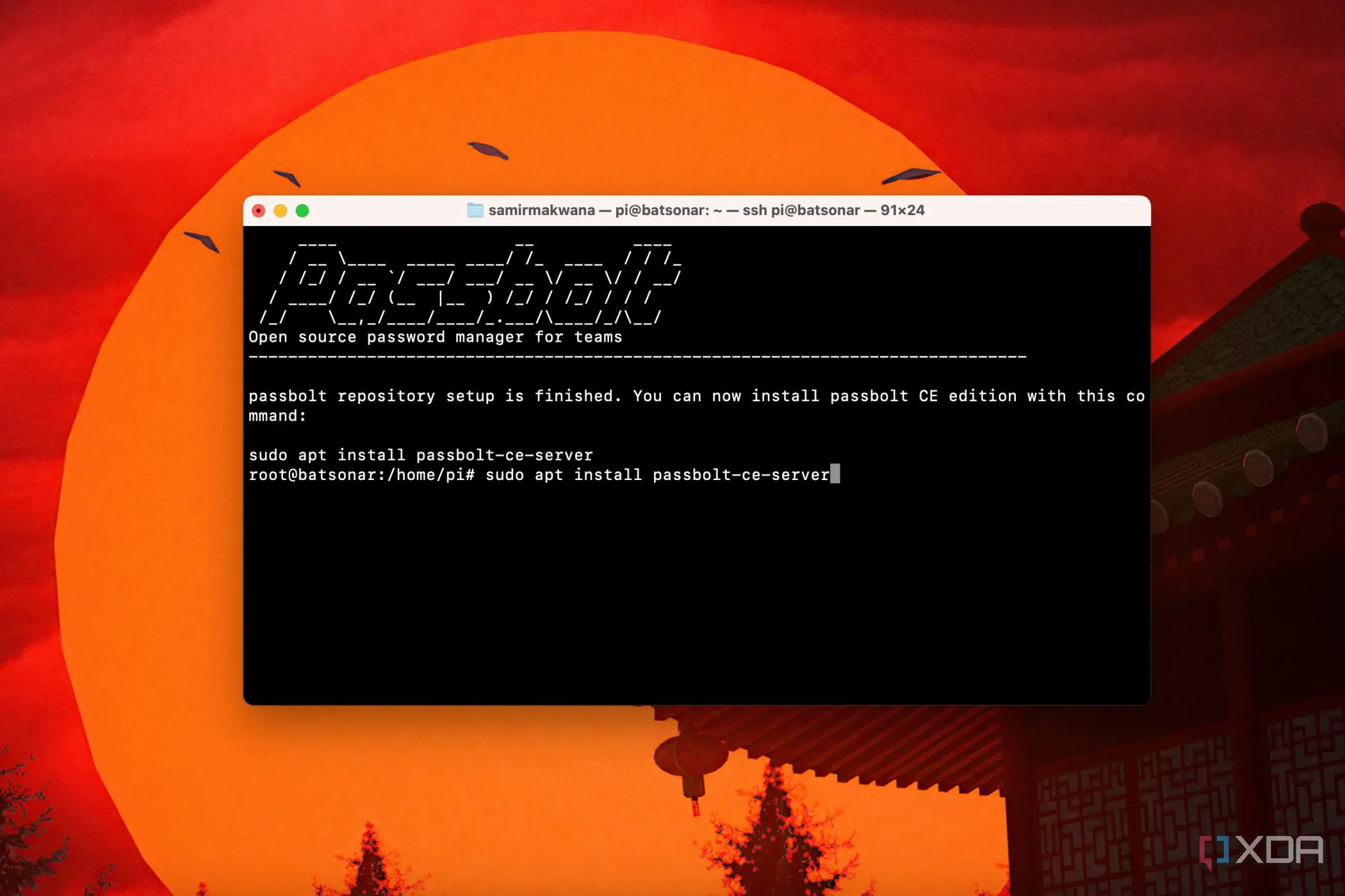 Lệnh cài đặt Passbolt Community Edition server trên Terminal sau khi kiểm tra thành công