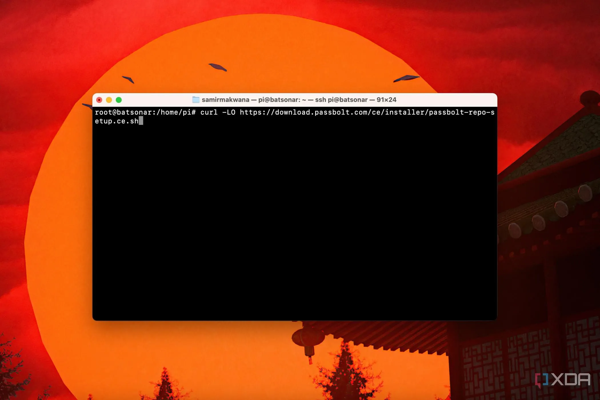 Lệnh tải xuống script cài đặt Passbolt Community Edition trên Terminal
