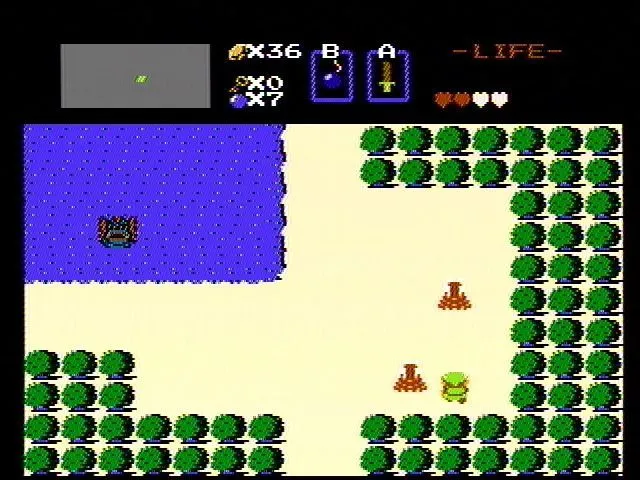 Link, nhân vật chính của The Legend of Zelda, khám phá thế giới Hyrule đầy màu sắc trong đồ họa pixel cổ điển