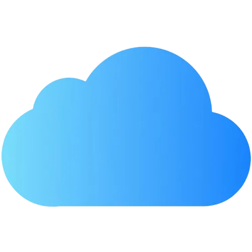 Logo Apple iCloud với biểu tượng đám mây màu xanh