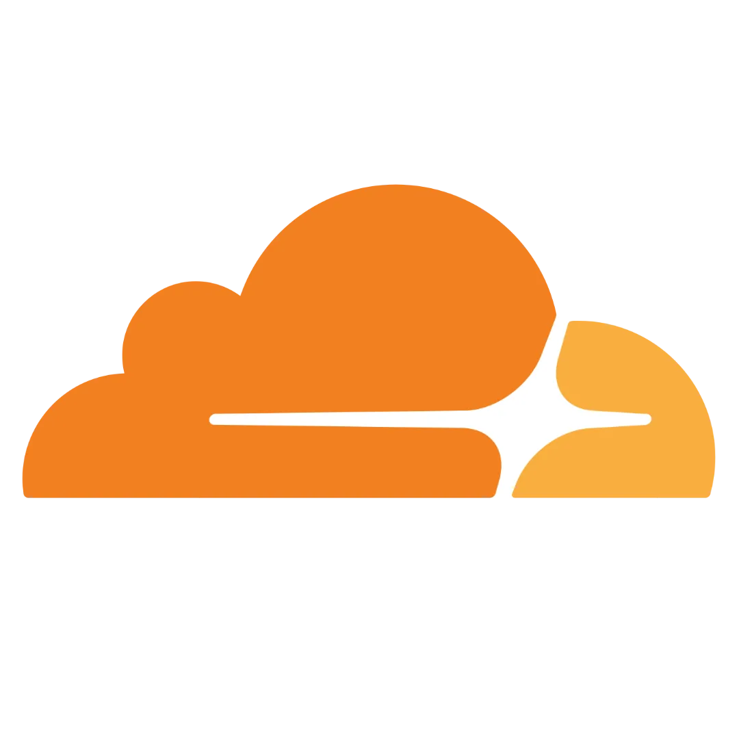 Logo của Cloudflare, dịch vụ mạng nổi tiếng