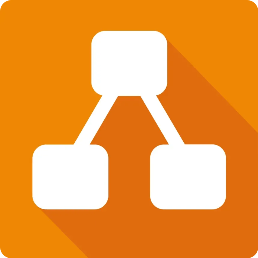 Logo của Diagrams.net (Draw.io) với các hình khối kết nối