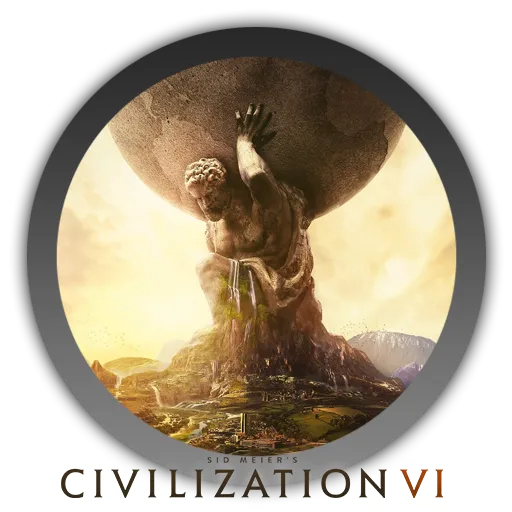 Logo game Civilization VI với biểu tượng chim đại bàng và thế giới