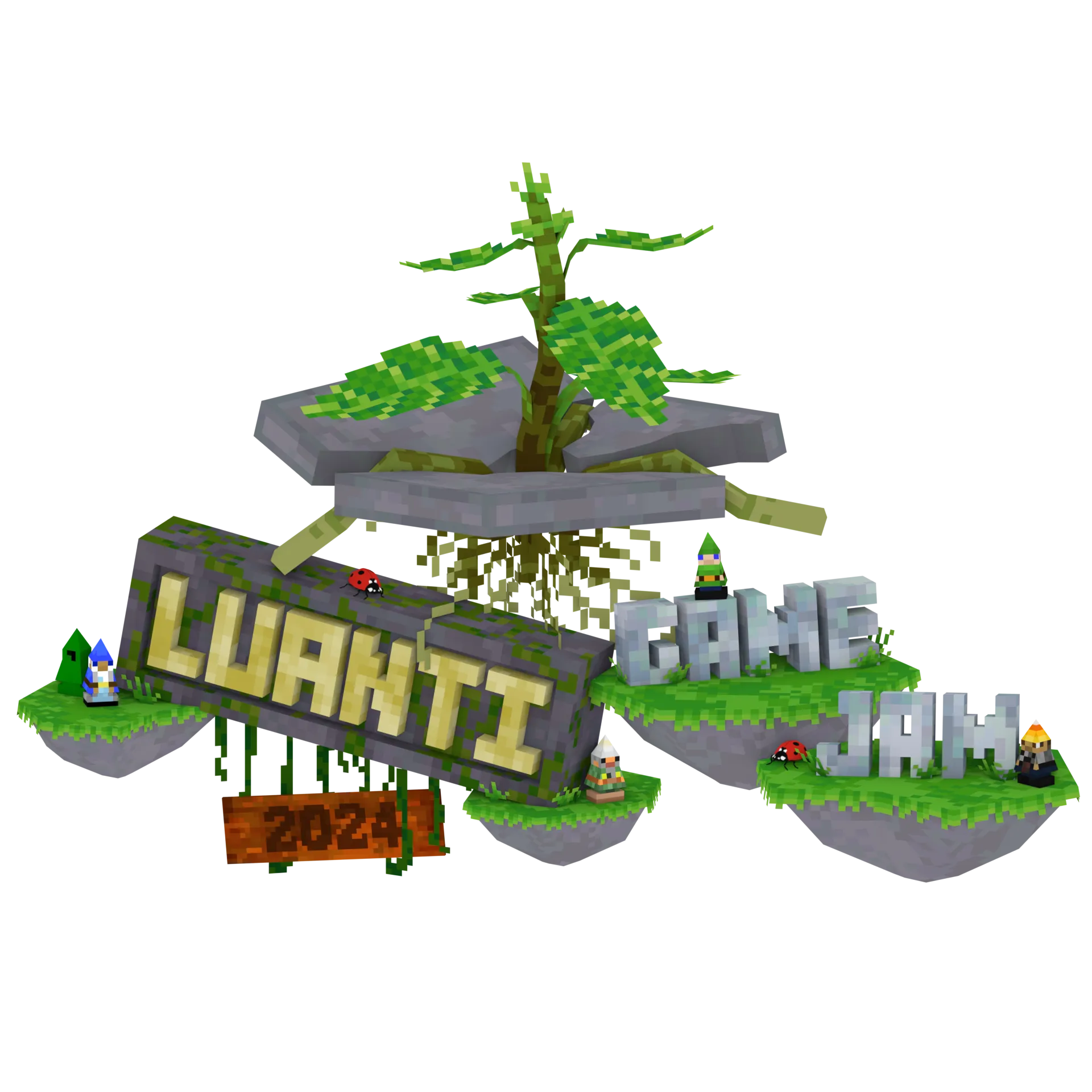 Logo game sandbox Luanti (Minetest) với khối vuông màu xanh lá cây