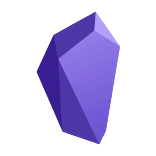 Logo ứng dụng ghi chú Obsidian, công cụ xây dựng cơ sở tri thức cá nhân mạnh mẽ