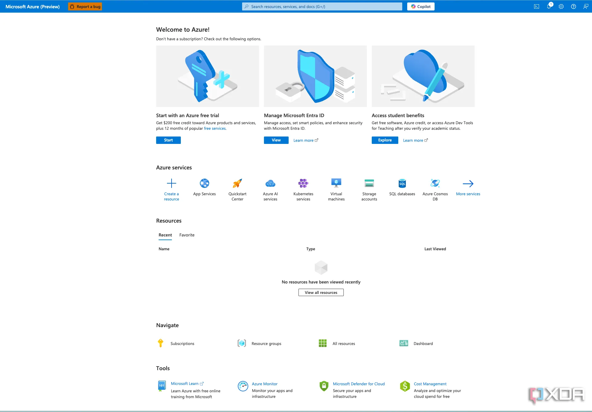 Logo và giao diện các dịch vụ Microsoft Azure, minh họa sự cố máy chủ DNS của Azure