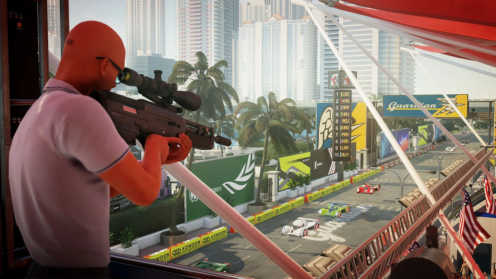 Màn hình chơi game HITMAN World of Assassination, một tựa game hành động chiến thuật nổi tiếng