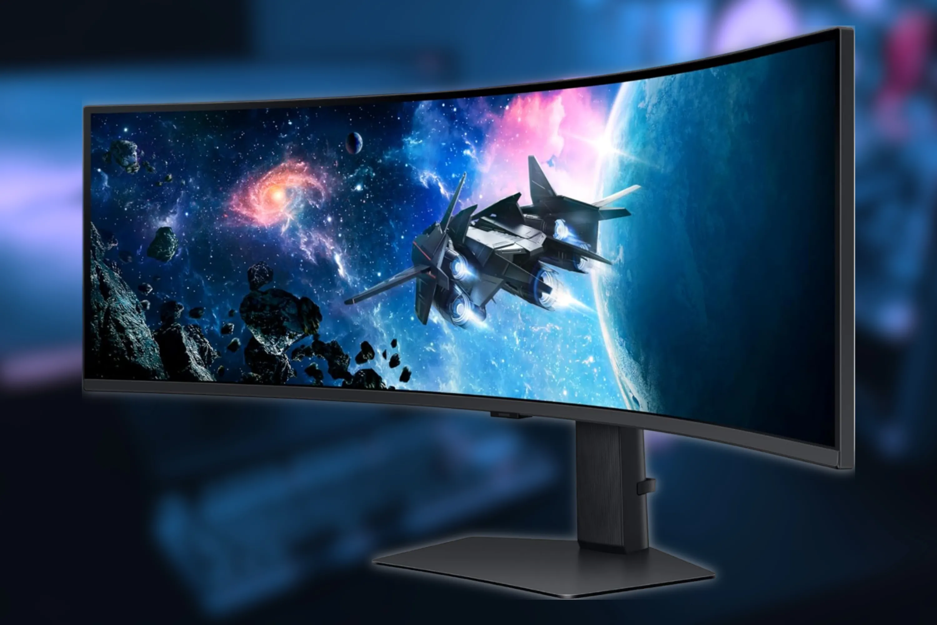 Màn hình cong Samsung Odyssey G9 (G95C) 49 inch ultrawide trên bàn làm việc