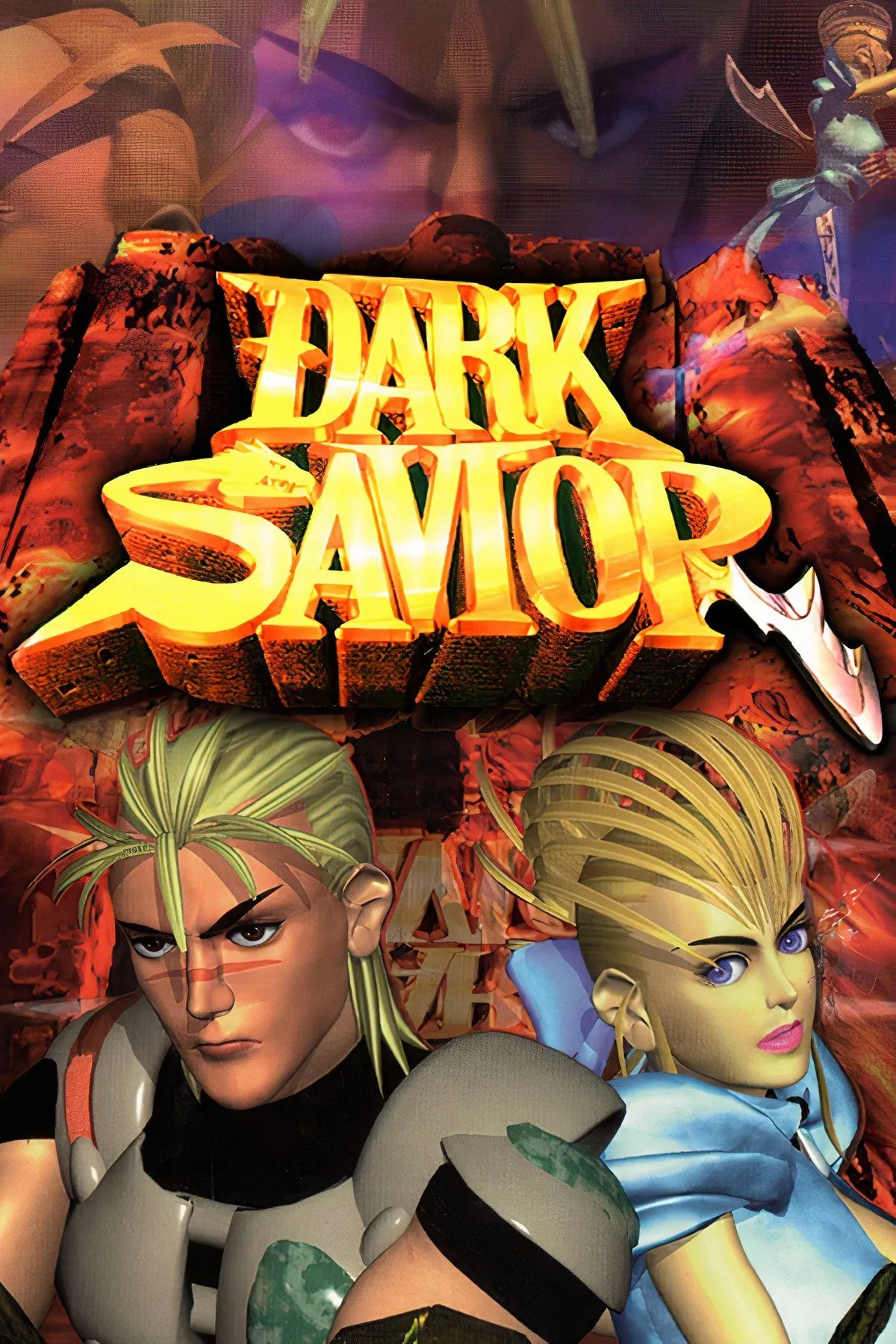 Màn hình gameplay của Dark Savior trên Sega Saturn, một game hành động platformer với đồ họa độc đáo