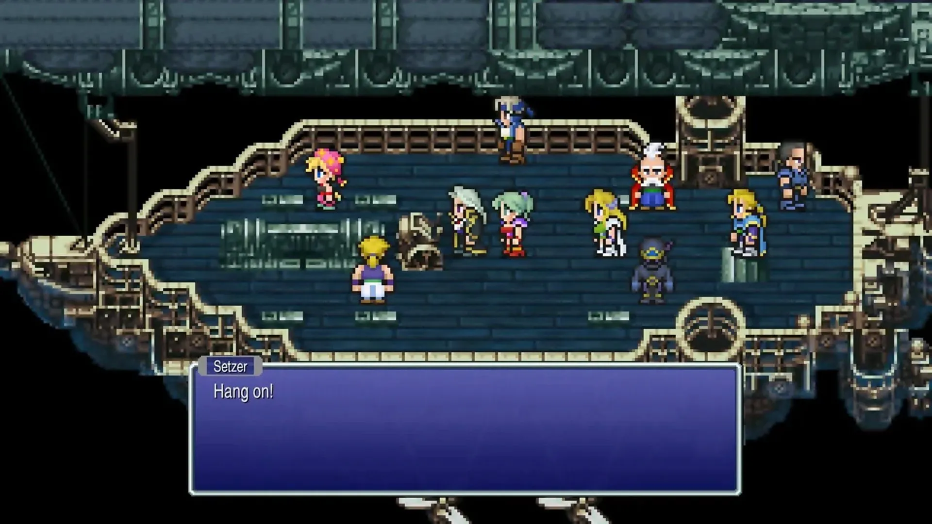Màn hình gameplay của Final Fantasy VI Pixel Remaster với đồ họa 2D cổ điển