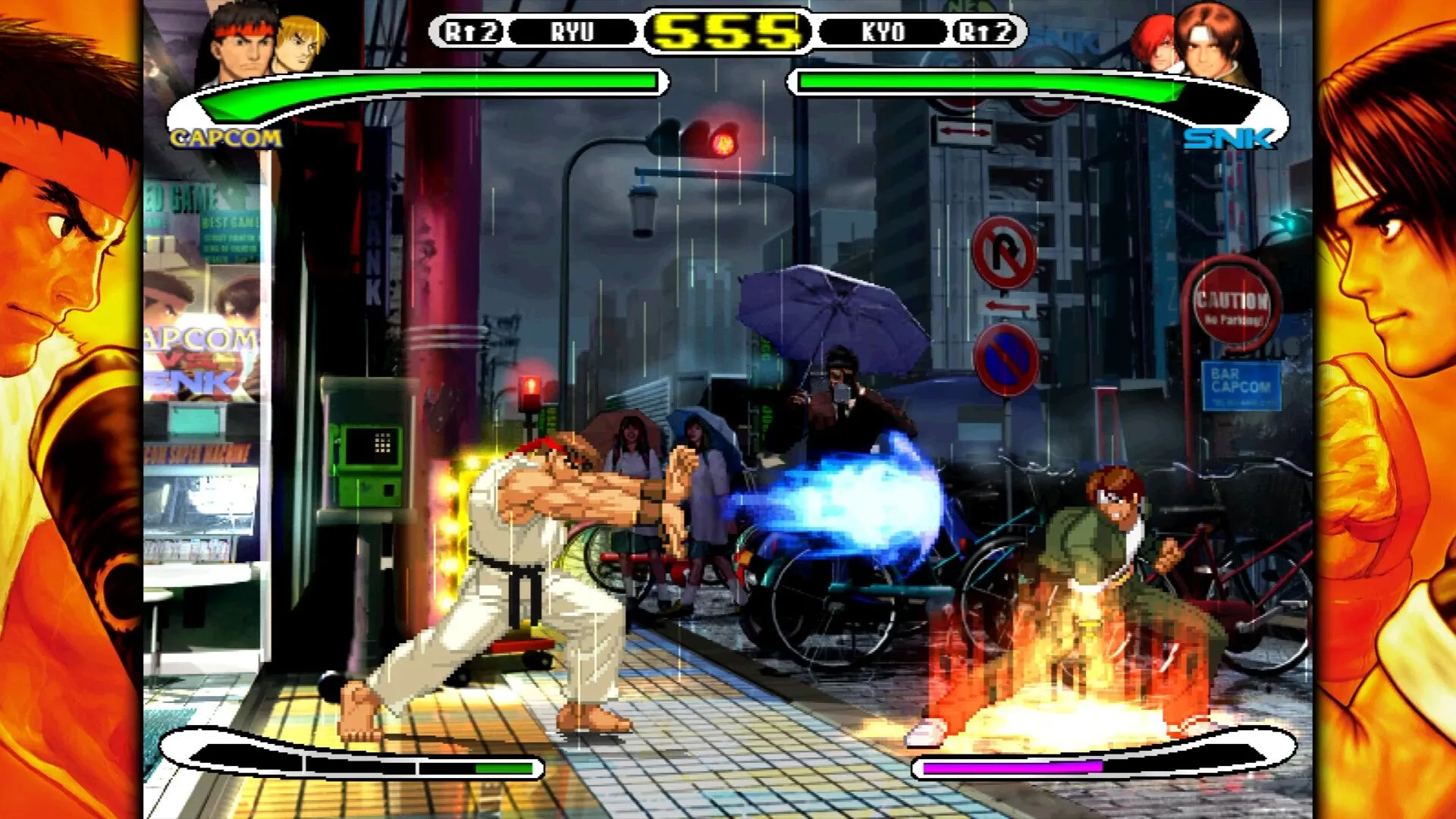 Màn hình lựa chọn nhân vật trong một game thuộc Capcom Fighting Collection 2