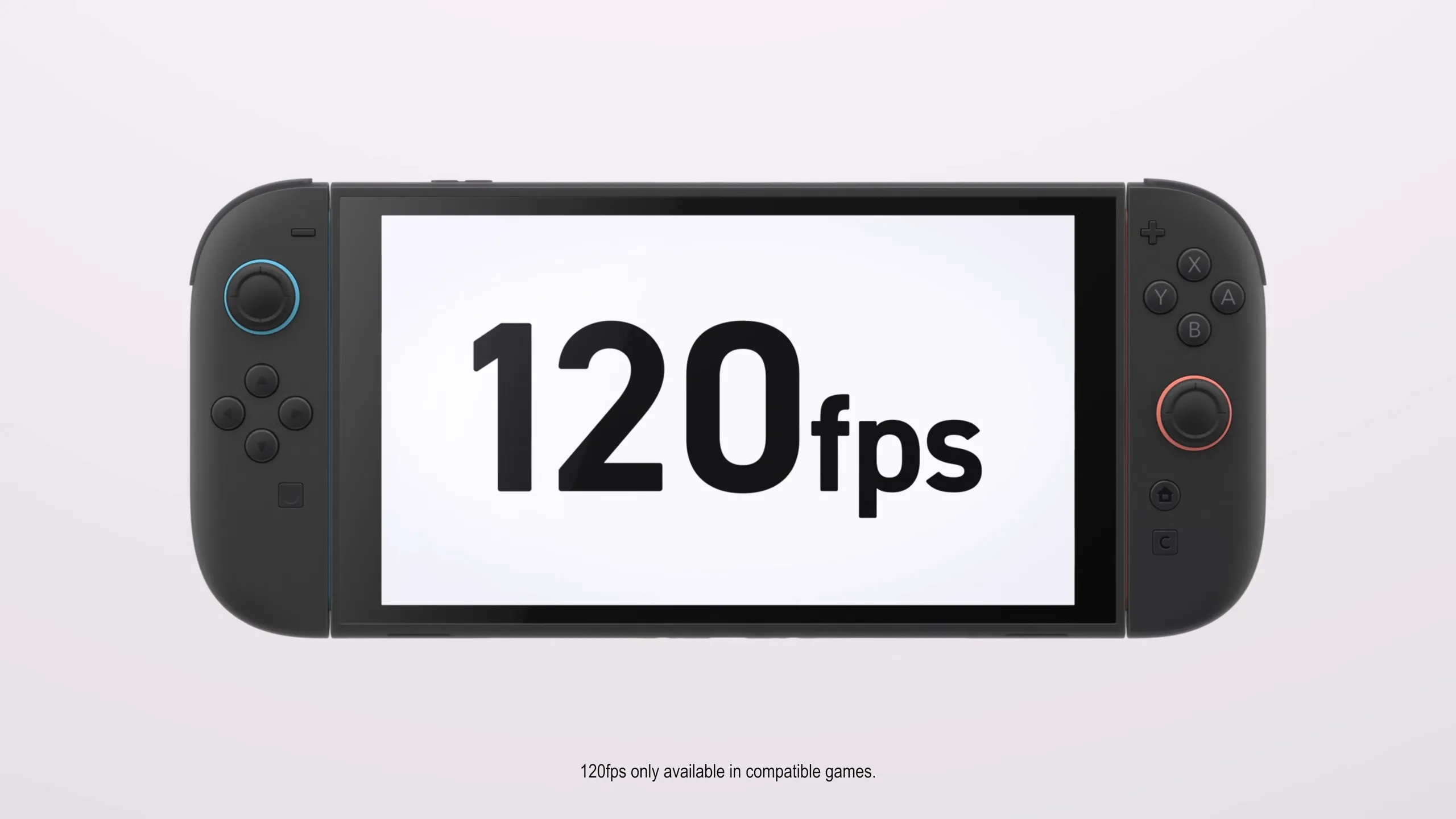 Màn hình Nintendo Switch 2 hiển thị tốc độ khung hình 120 FPS