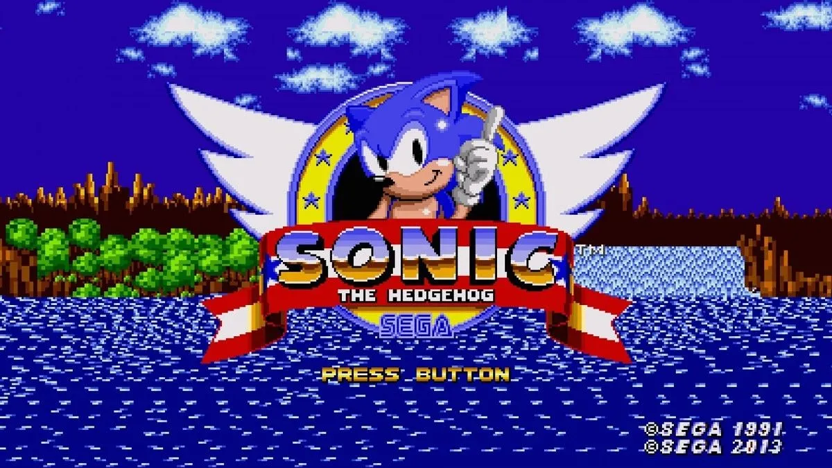 Màn hình tiêu đề game Sonic the Hedgehog, biểu tượng cạnh tranh của Sega Genesis