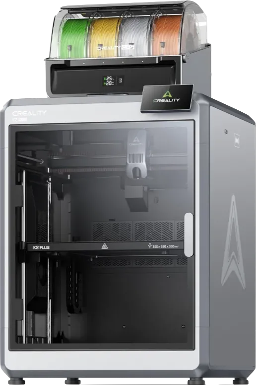 Máy in 3D Creality K2 Plus Combo với thiết kế trong suốt
