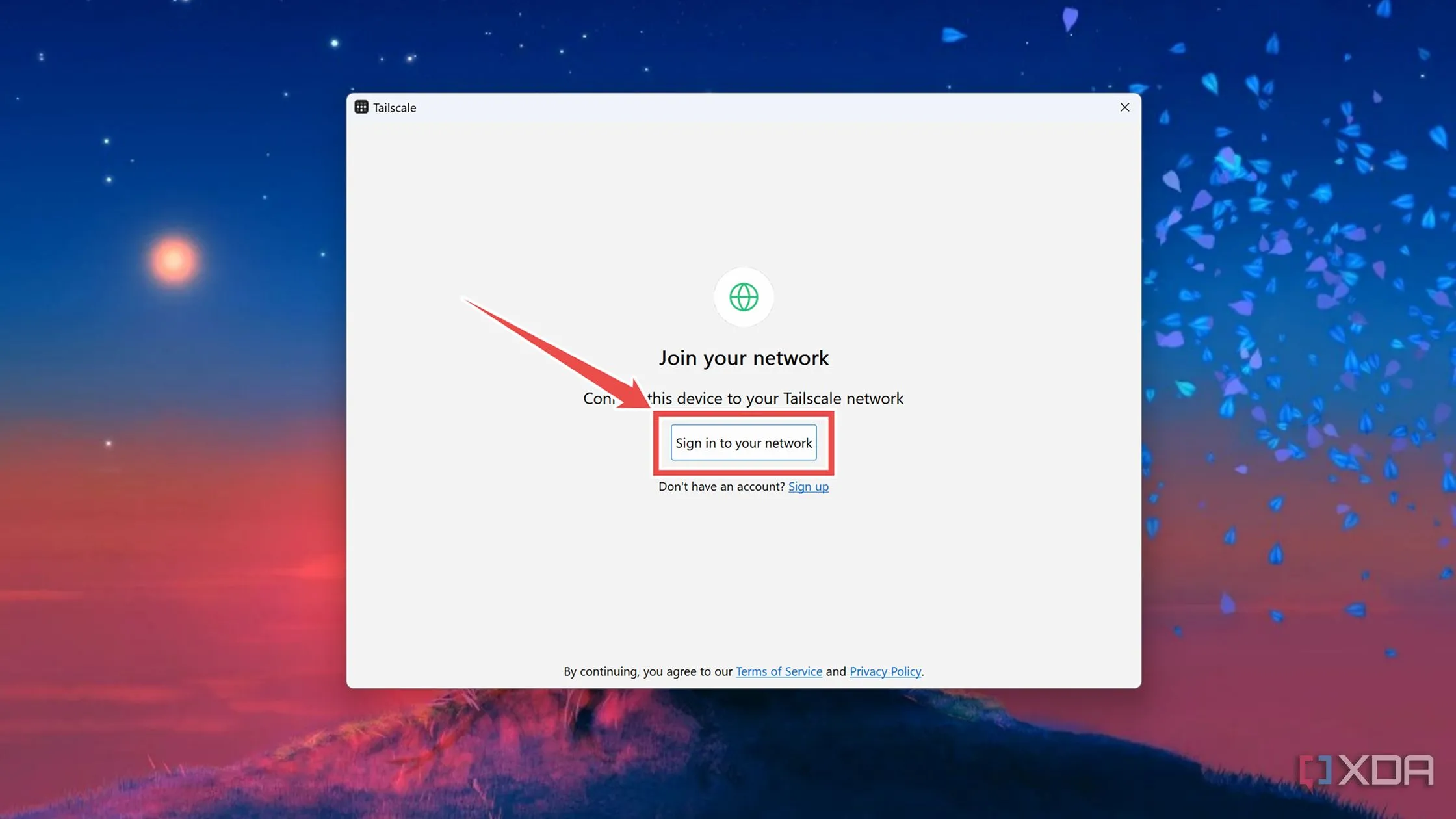 Mở giao diện web Tailscale từ ứng dụng trên Windows