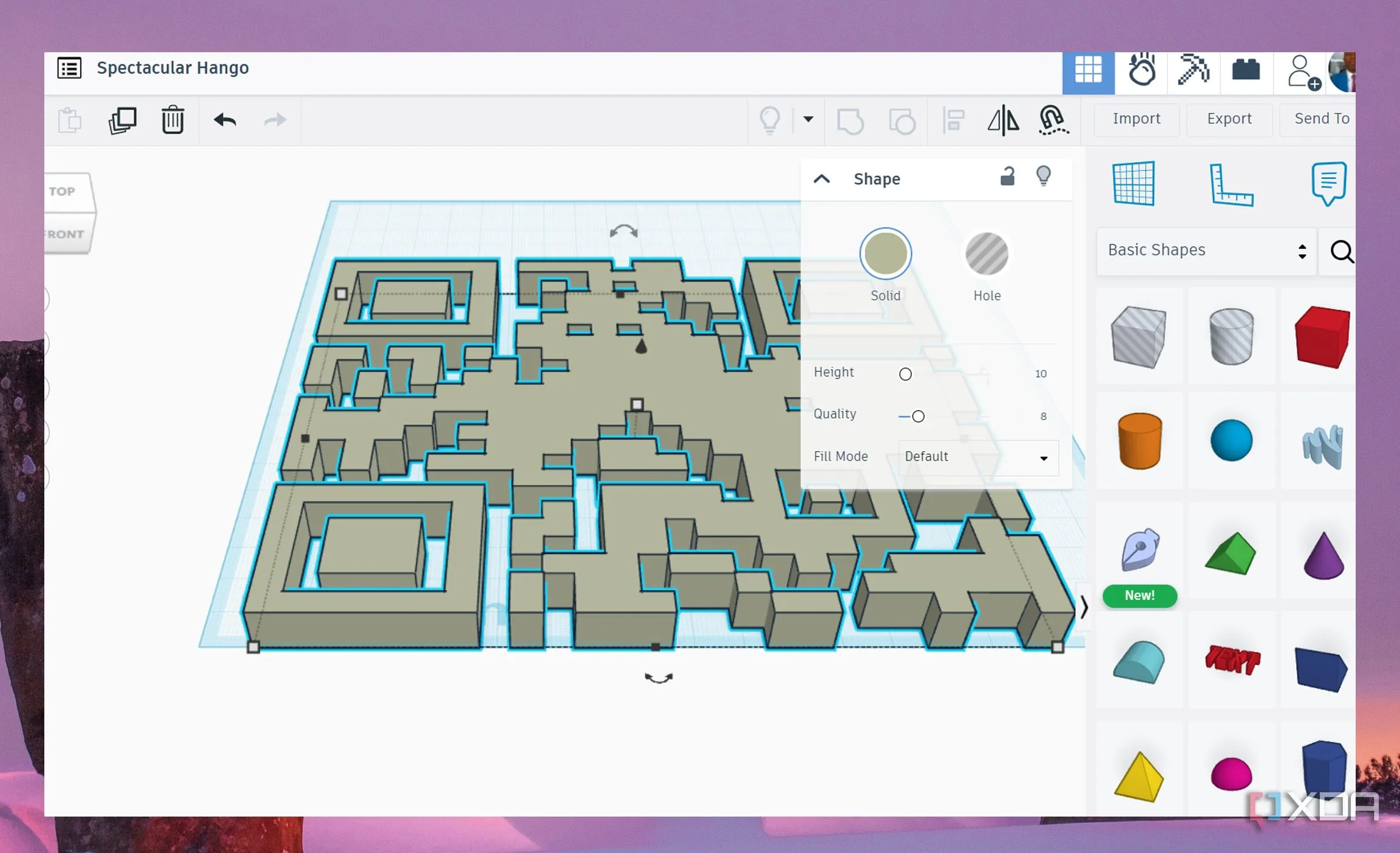 Mô hình mã QR được tạo trong TinkerCAD, một ví dụ về thiết kế cơ bản trên nền tảng web yêu cầu kết nối internet