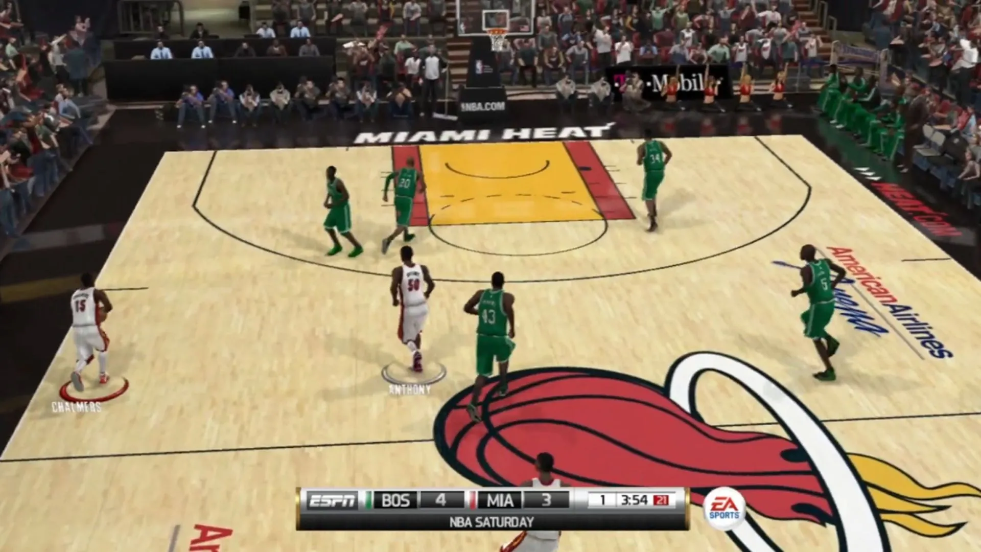 Một ảnh chụp màn hình gameplay từ NBA Elite 11.
