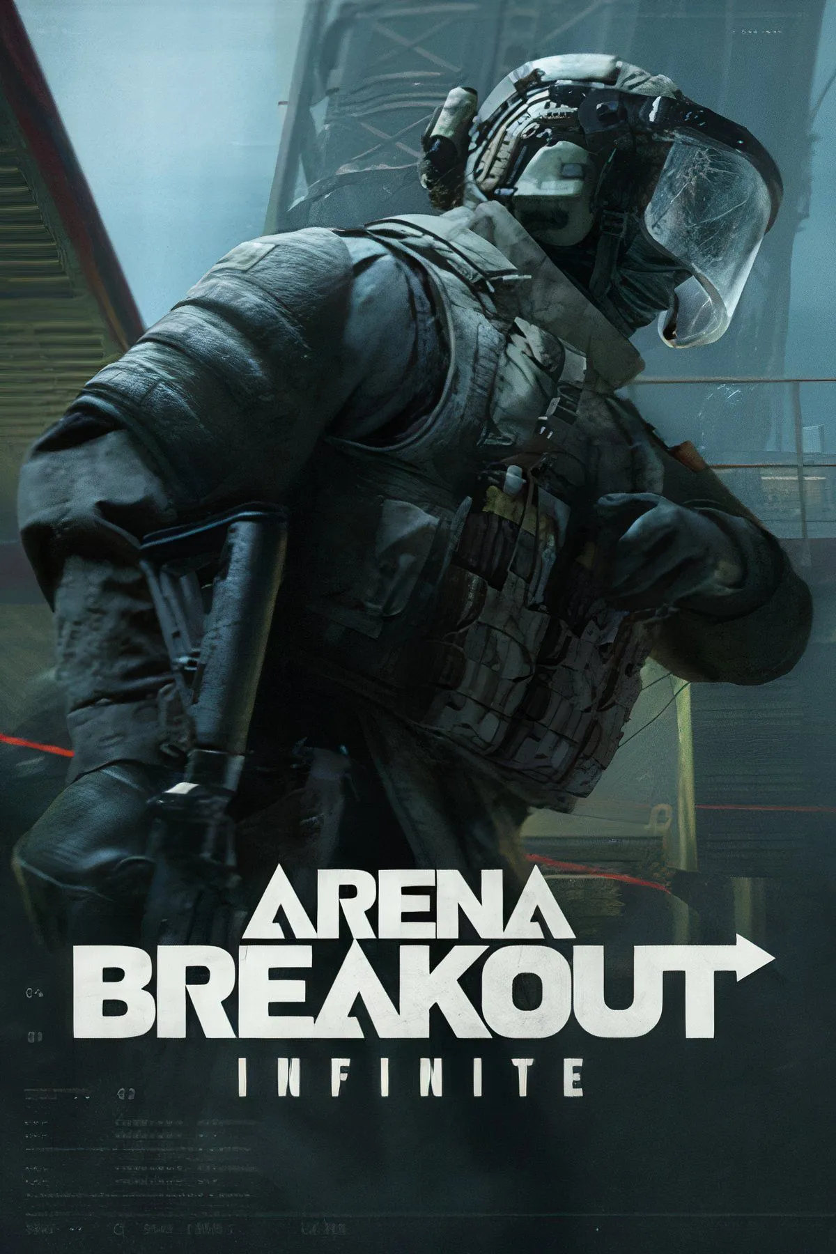 Một cảnh hành động trong Arena Breakout: Infinite, một người lính đang ngắm bắn trong môi trường chiến đấu chân thực
