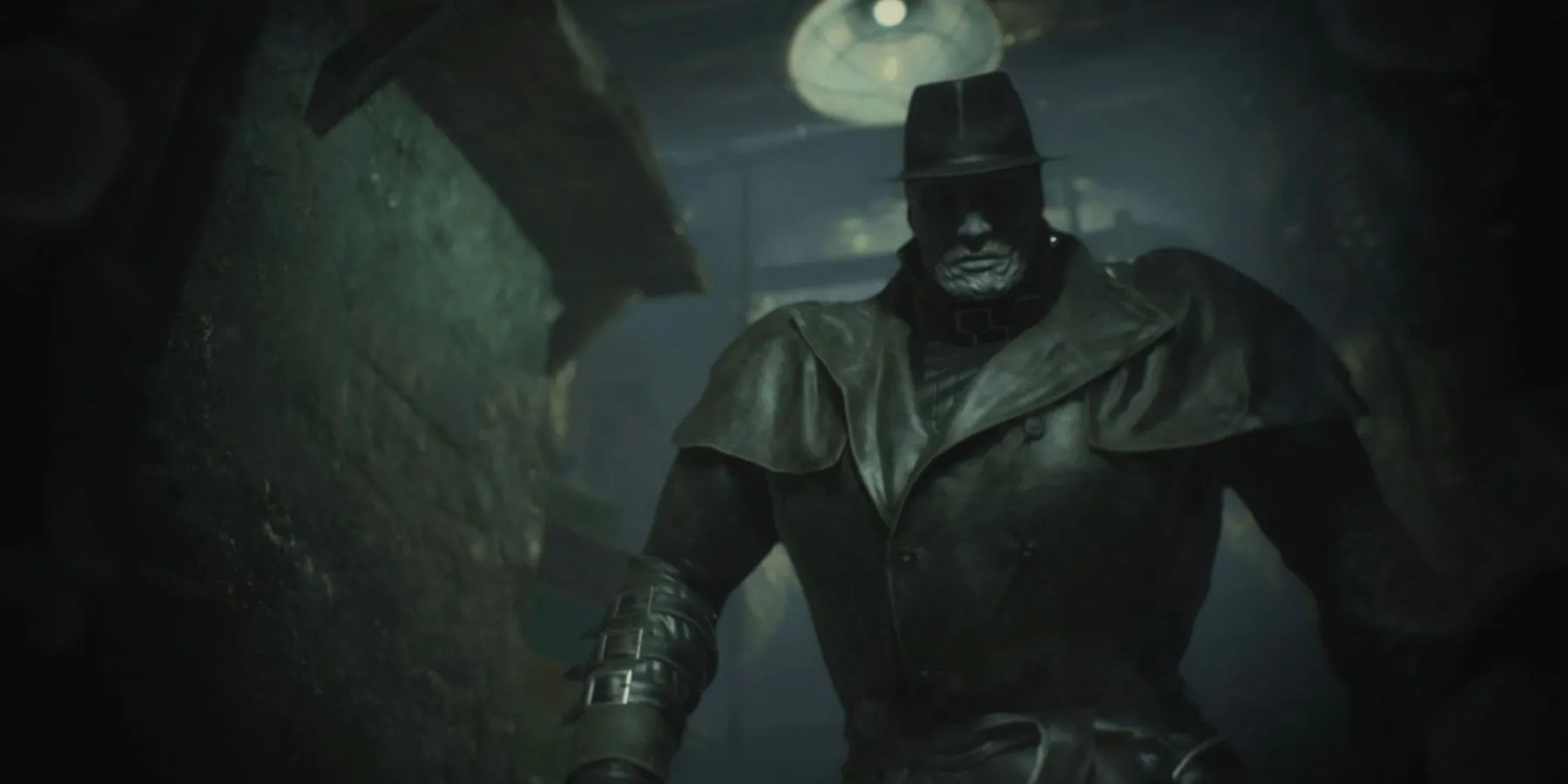 Mr. X đáng sợ xuất hiện trong bóng tối, một biểu tượng của kinh hoàng trong Resident Evil 2 Remake