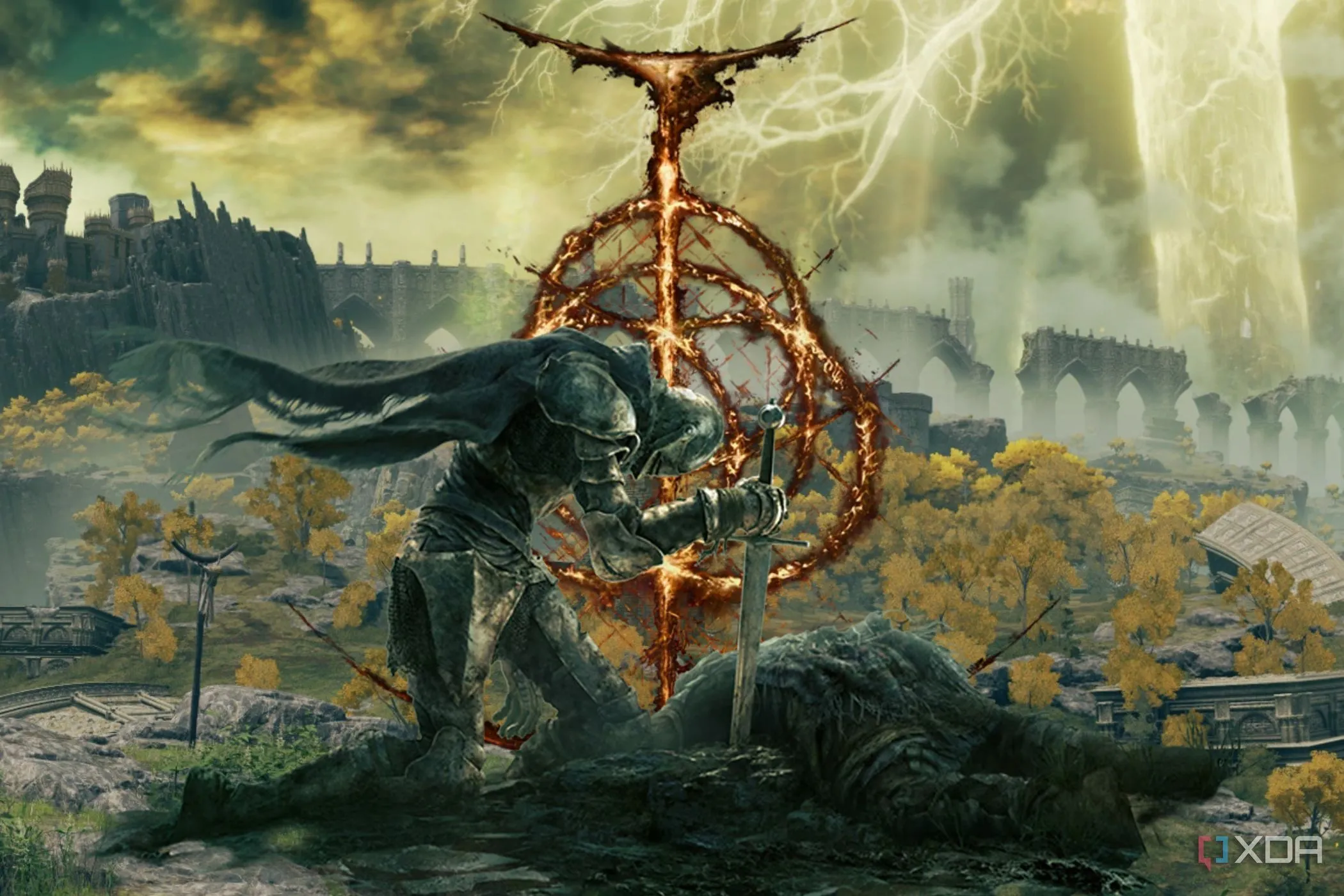 Người chơi Elden Ring trong bối cảnh Limgrave, minh họa cho game thế giới mở