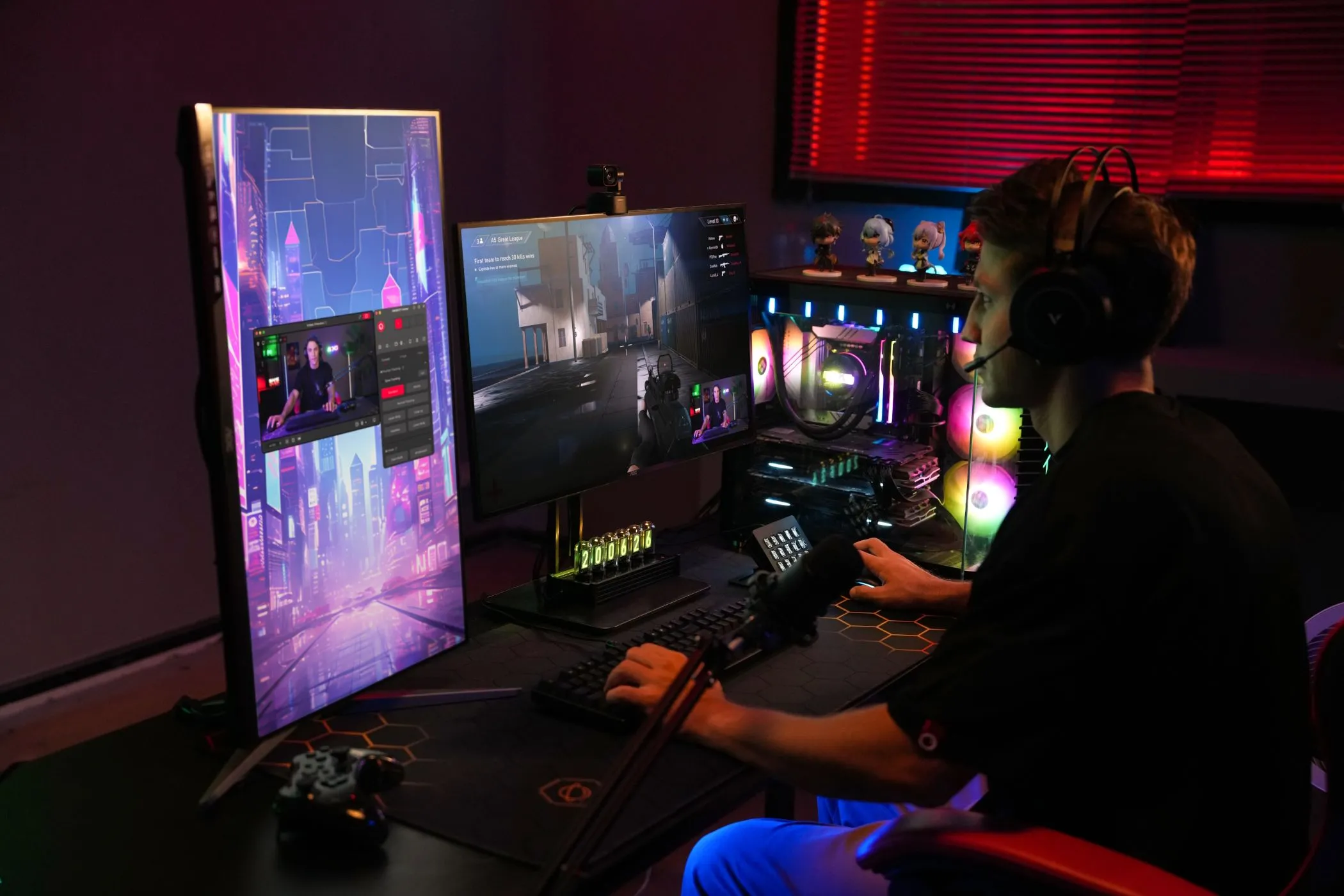 Người chơi game đang trải nghiệm trên máy tính để bàn, nhấn mạnh tầm quan trọng của tốc độ SSD Gen 5 trong việc loại bỏ màn hình tải ẩn