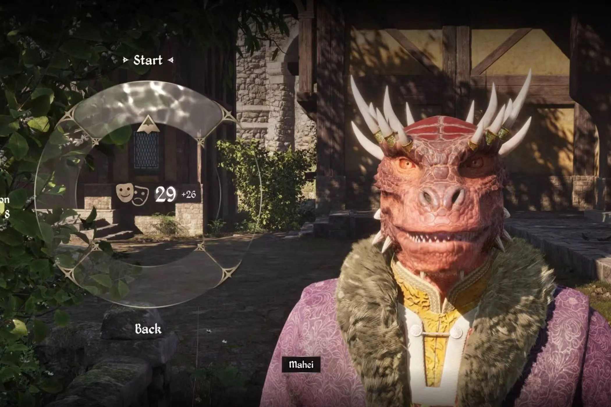 Người chơi Oblivion Remastered trò chuyện với NPC Argonian