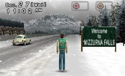 Nhân vật Matthew Williams trong game Mizzurna Falls, khám phá thị trấn